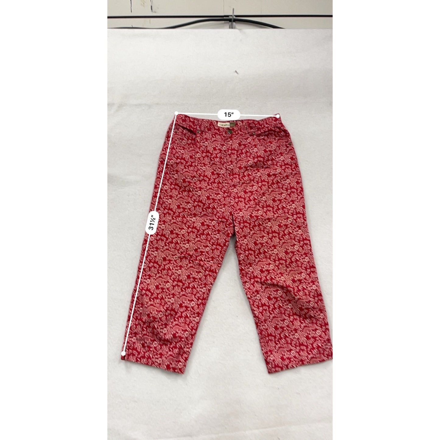 Everyone Twill Womens Floral Crop Pants Size 12 #259A