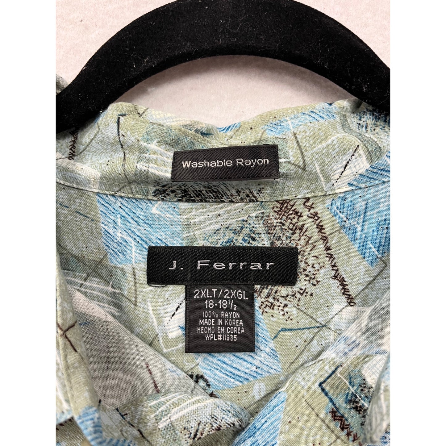 Mens 2XL J. Ferrar Short-Sleeve Button-Up Shirt #8119