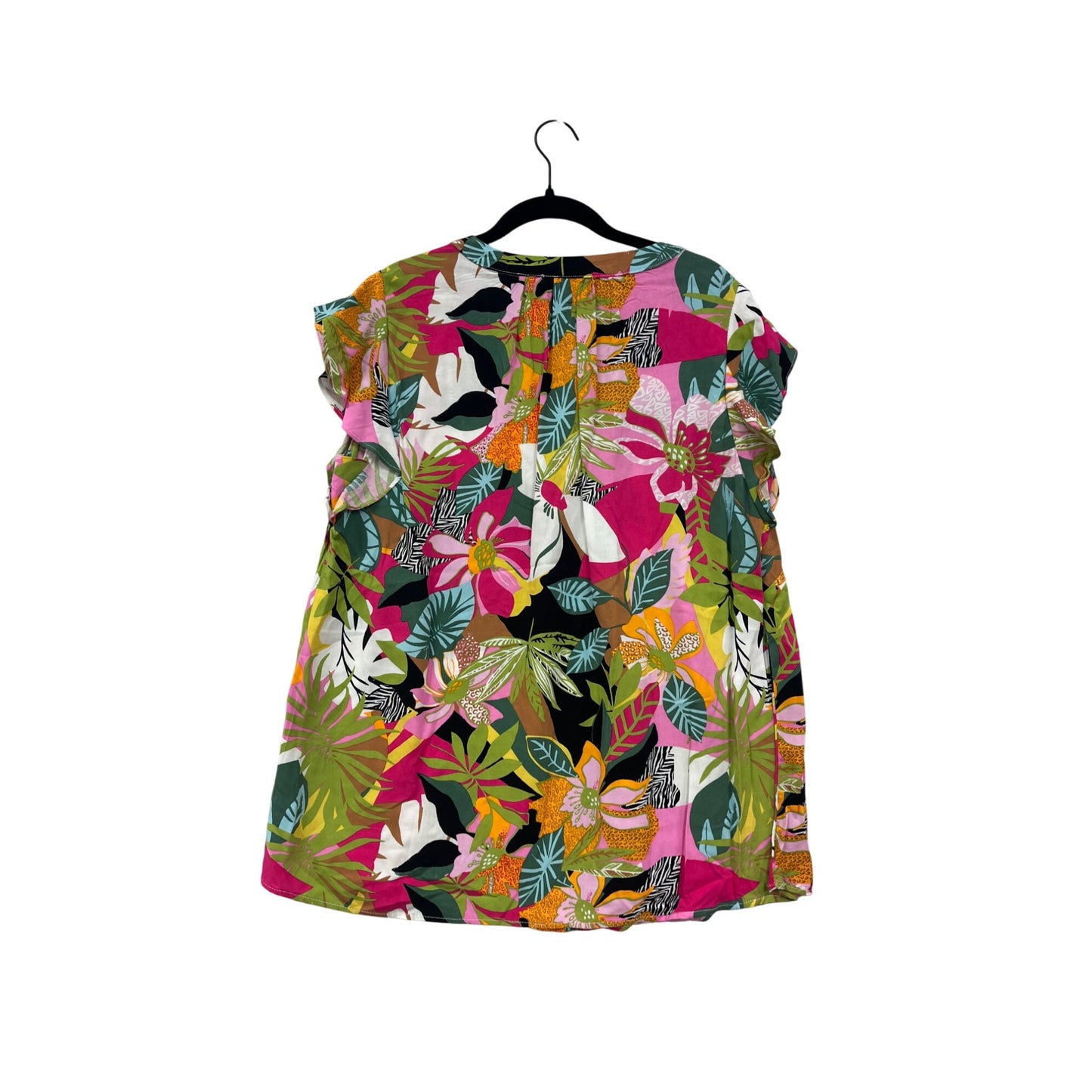 Rachel Rachel Roy Womens 1X Tropical Print Sleeveless Blouse #8277