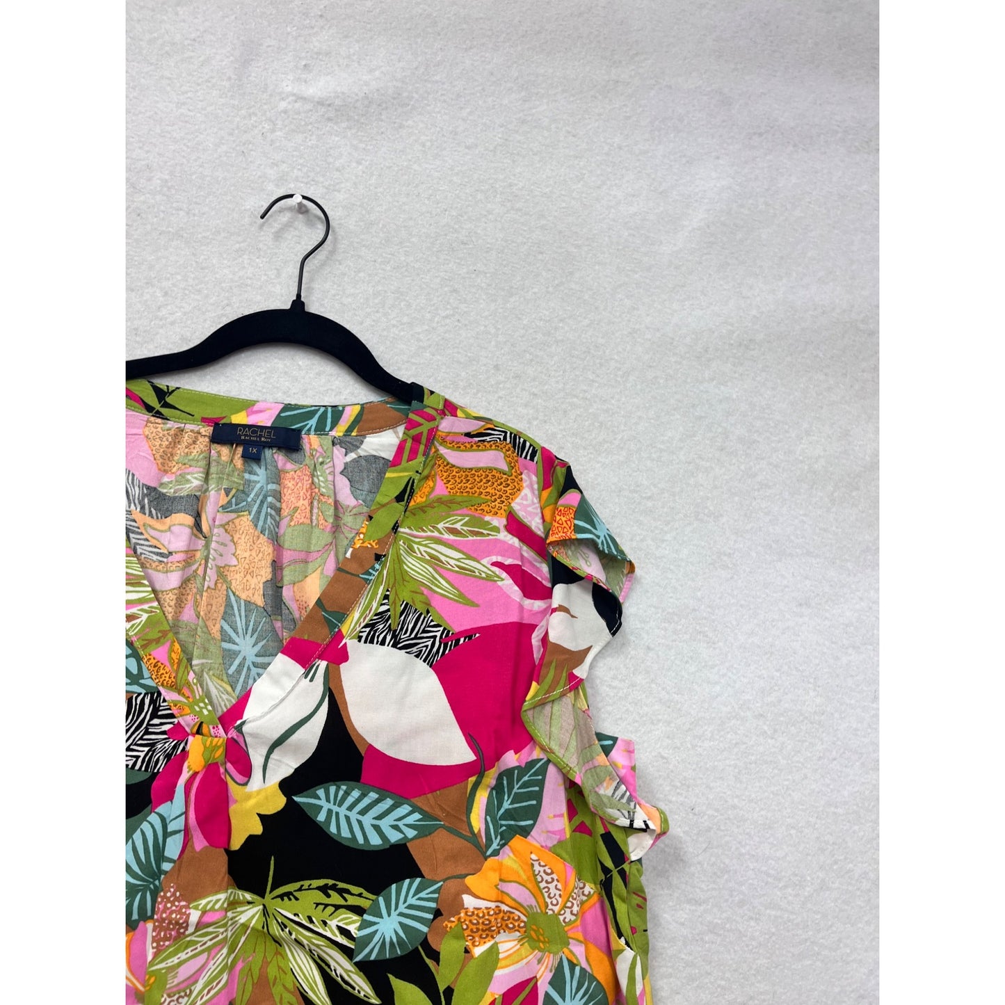 Rachel Rachel Roy Womens 1X Tropical Print Sleeveless Blouse #8277