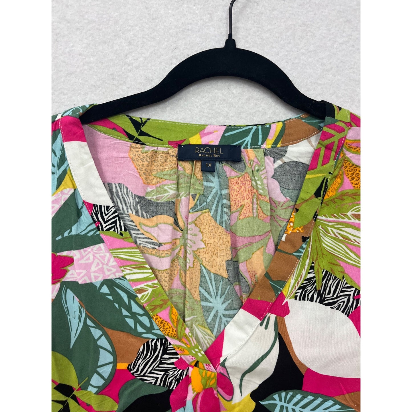 Rachel Rachel Roy Womens 1X Tropical Print Sleeveless Blouse #8277