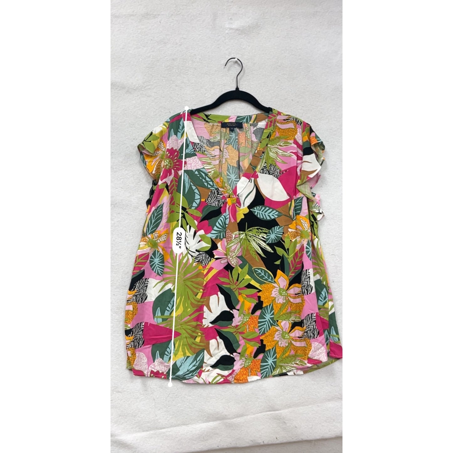 Rachel Rachel Roy Womens 1X Tropical Print Sleeveless Blouse #8277