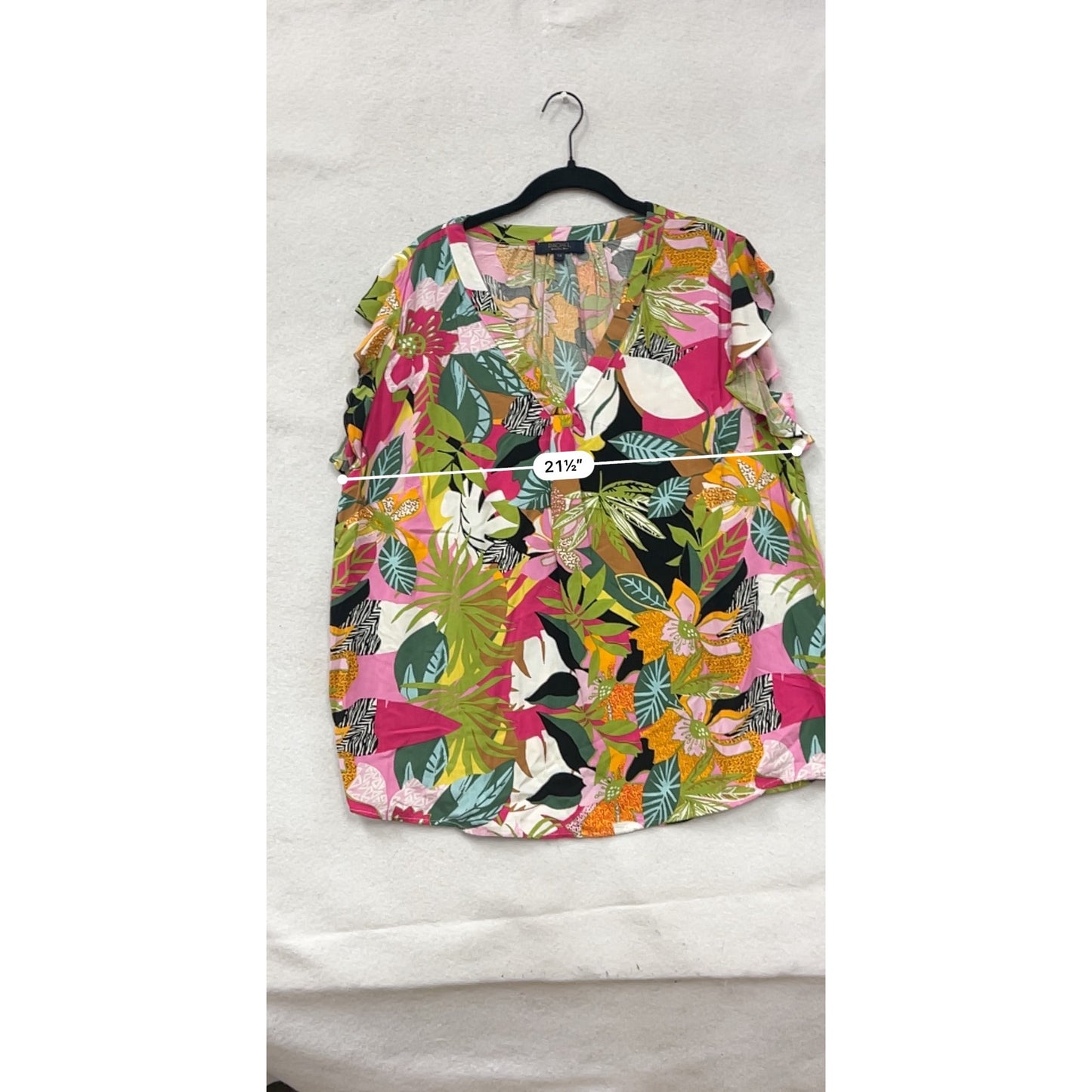 Rachel Rachel Roy Womens 1X Tropical Print Sleeveless Blouse #8277