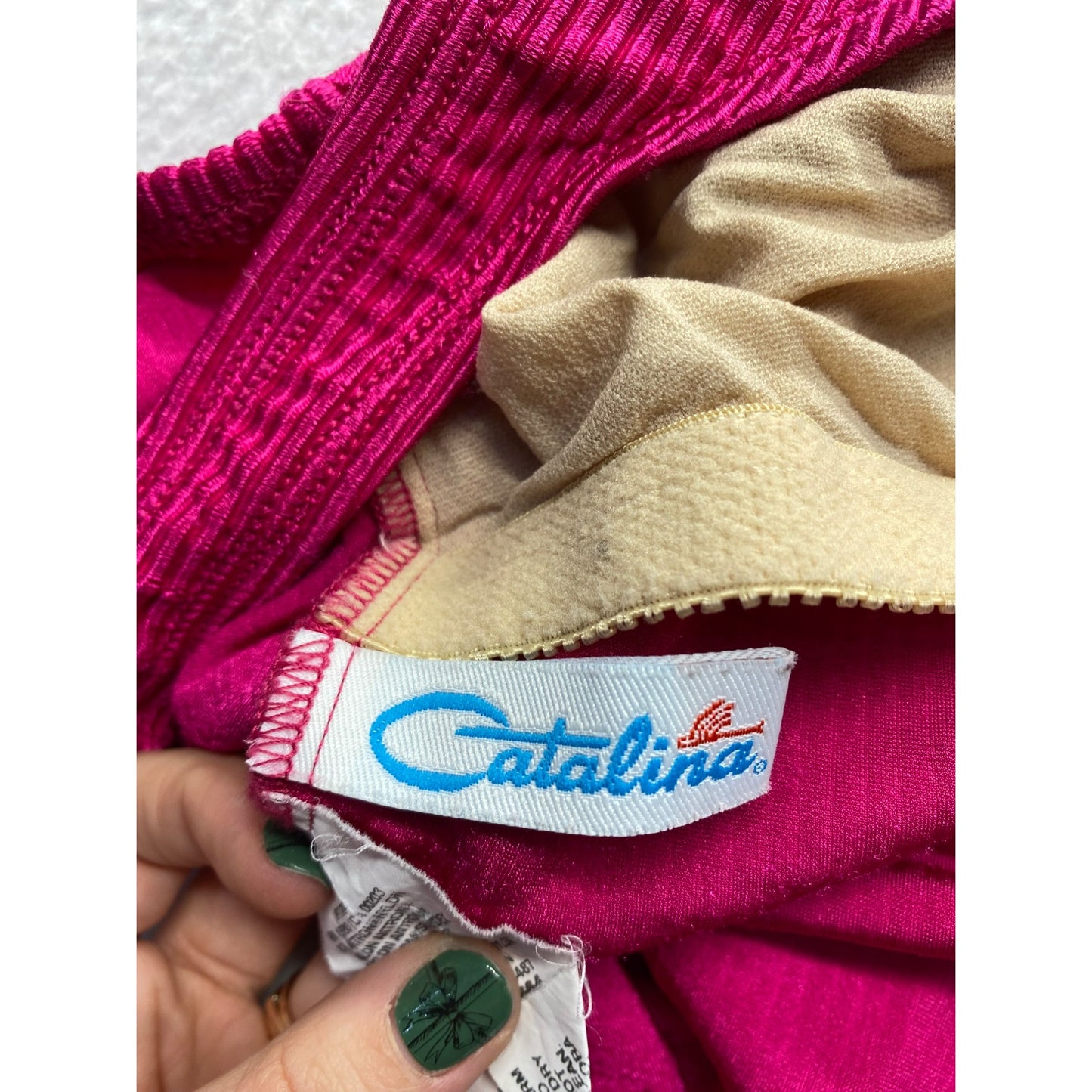 Vintage Catalina Barbie pink one-piece bikini #5575