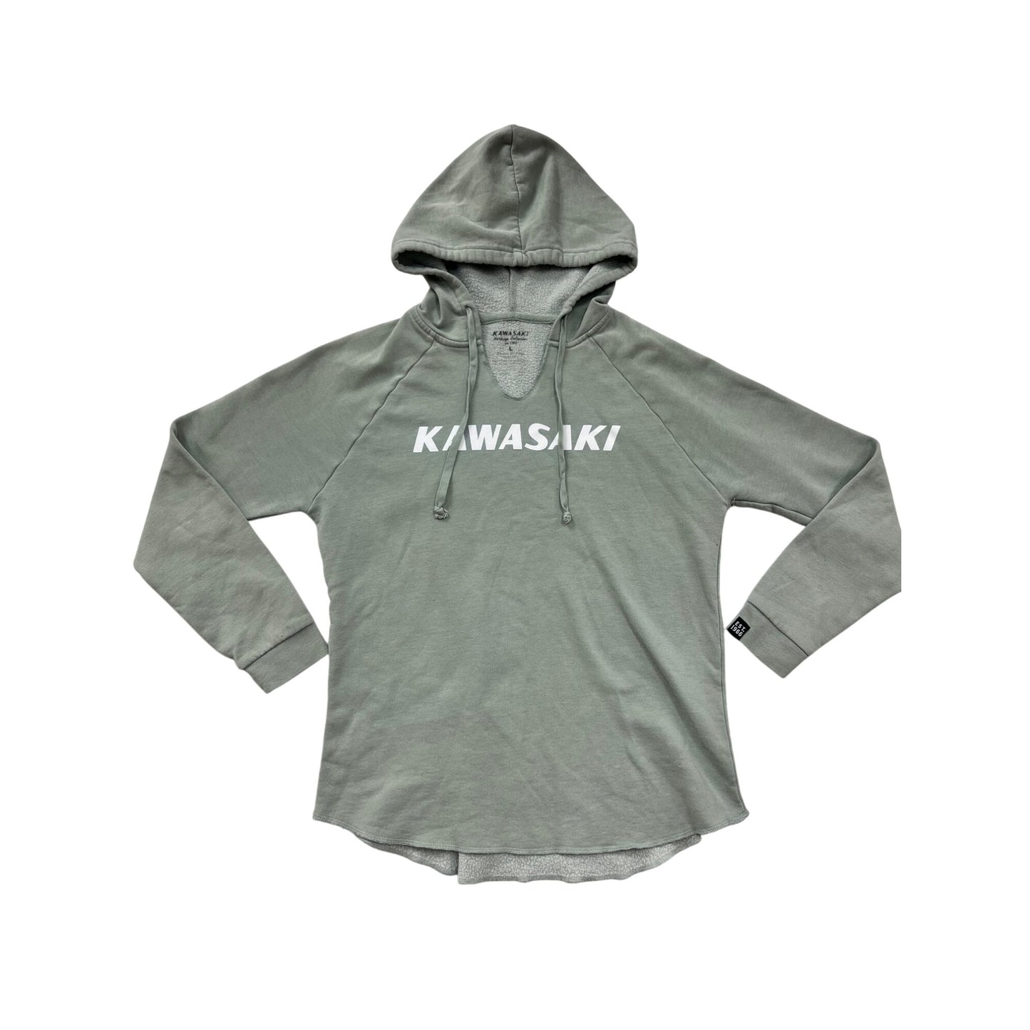 Kawasaki Womens Sage Green Hoodie Sweatshirt #6243