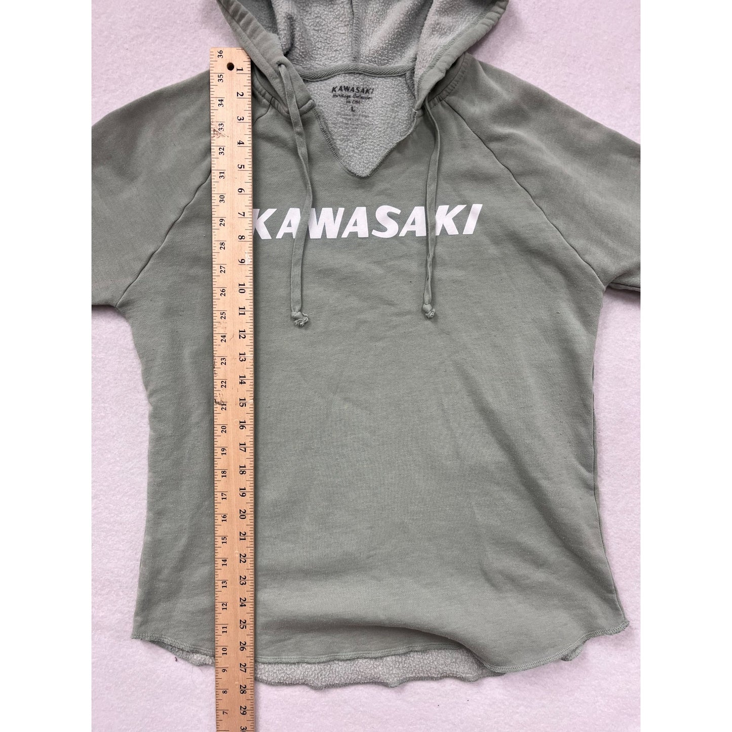 Kawasaki Womens Sage Green Hoodie Sweatshirt #6243