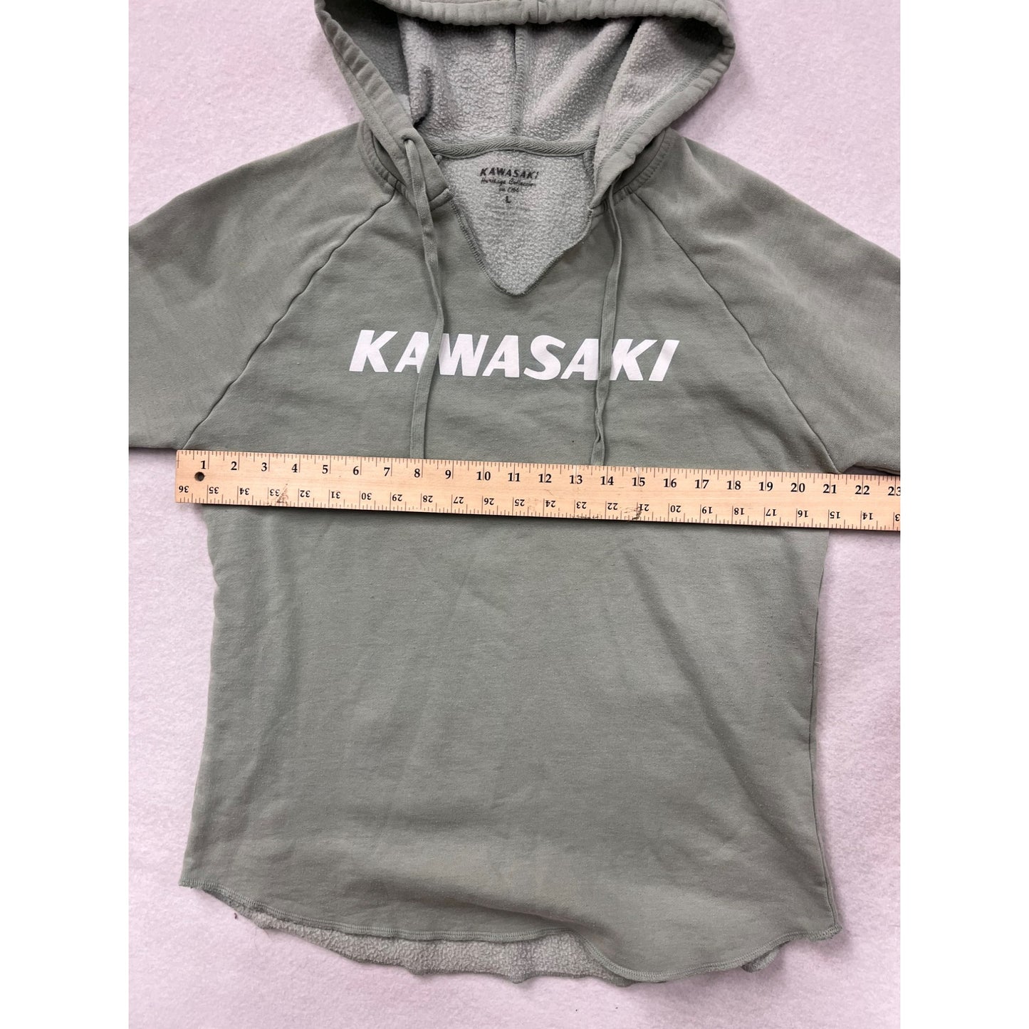 Kawasaki Womens Sage Green Hoodie Sweatshirt #6243