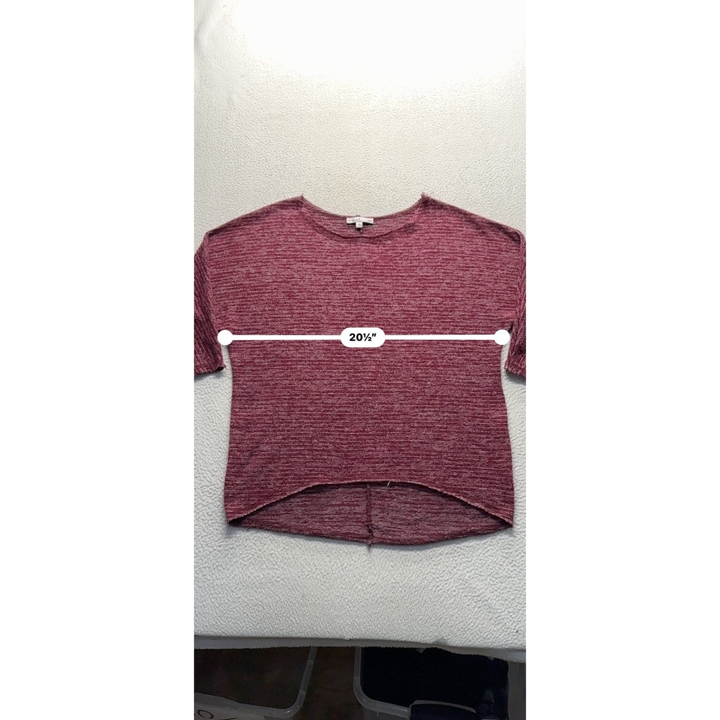 Moa Moa Maroon High-Low Knit Top XS Soft Stretchy Fabric 244B