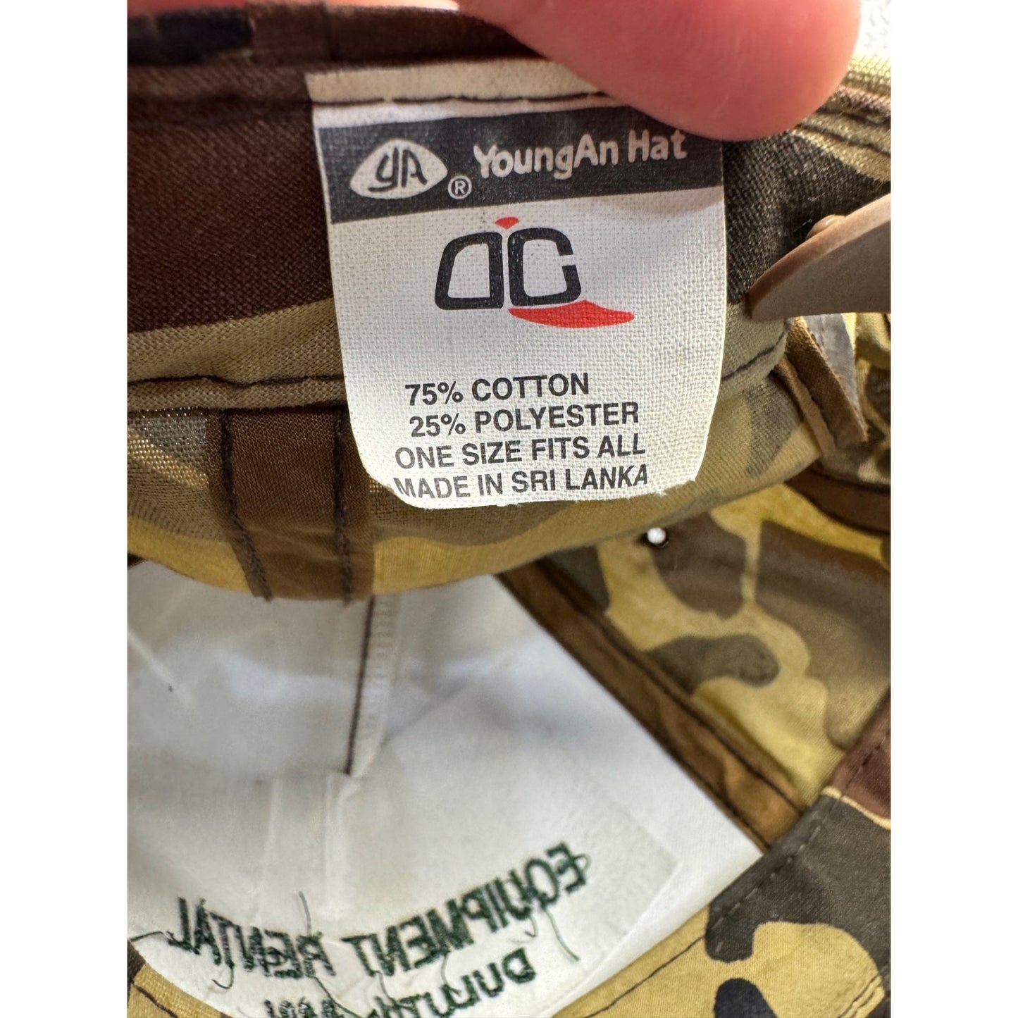 Vintage Camo Snapback Hat Equipment Rental Duluth MN YoungAn Hat Adjustable #9692