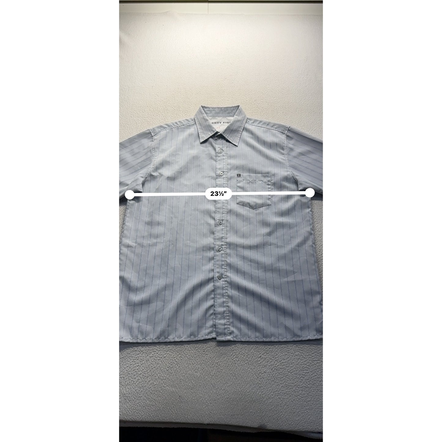 Eighty Eight Mens Short-Sleeve Striped Button-Up Shirt With Pocket #9536