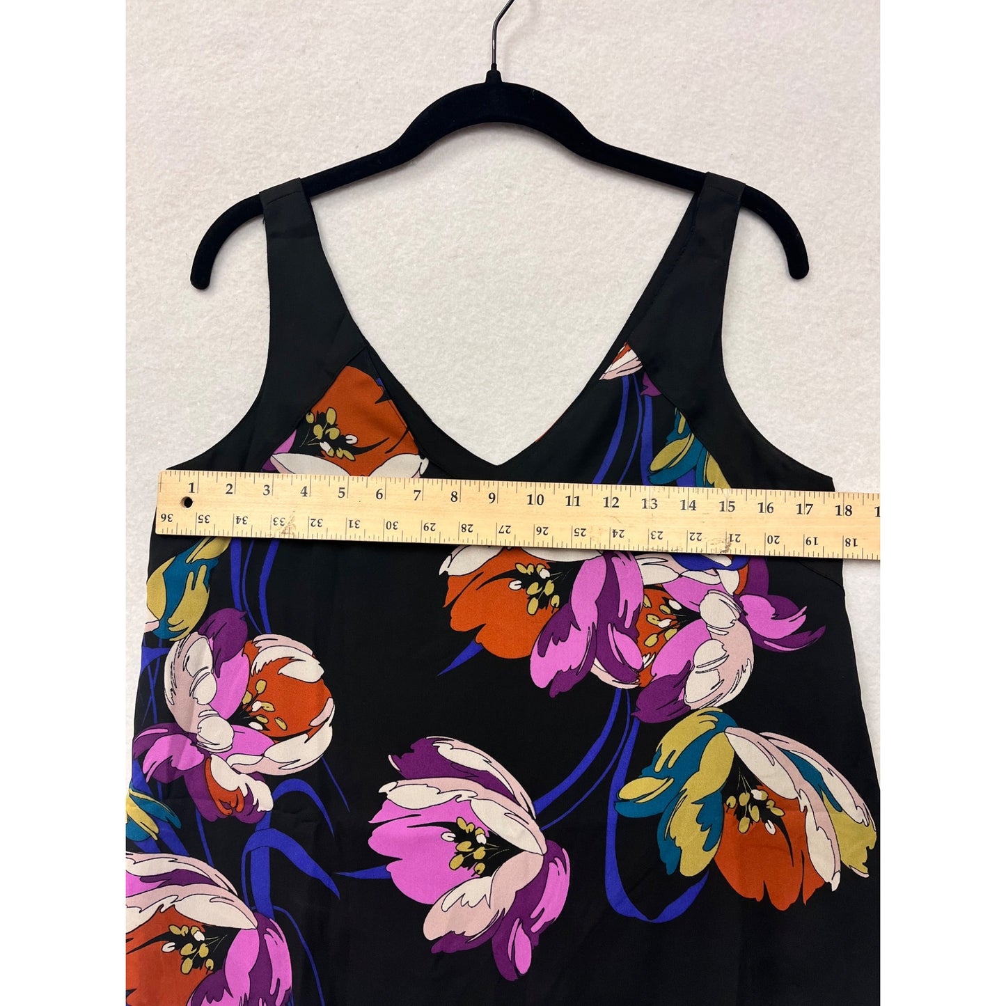 Floral Print Peyton Jensen Womens Sleeveless V-Neck Tank Top Black #6489