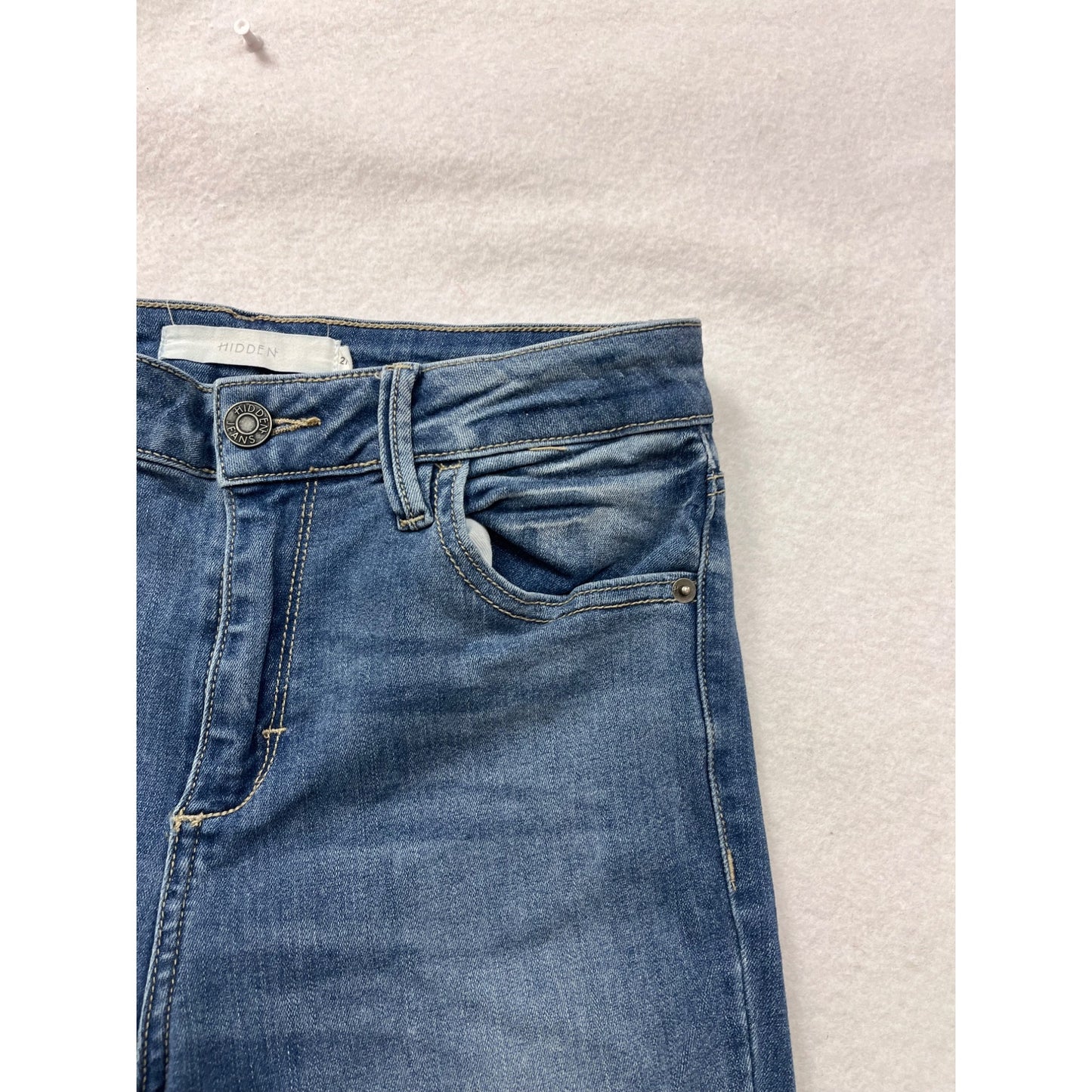 Hidden Womens Frayed Hem Blue Denim Jeans Size 27 (US 4) #6752