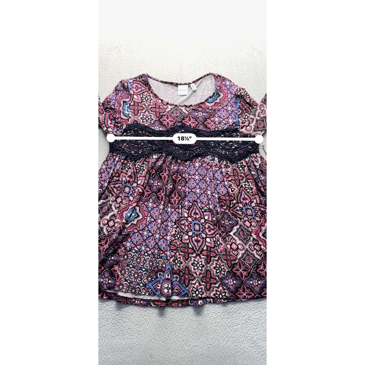 Rafaella Weekend Boho-Style Printed Tunic Top S Long Sleeve 240B