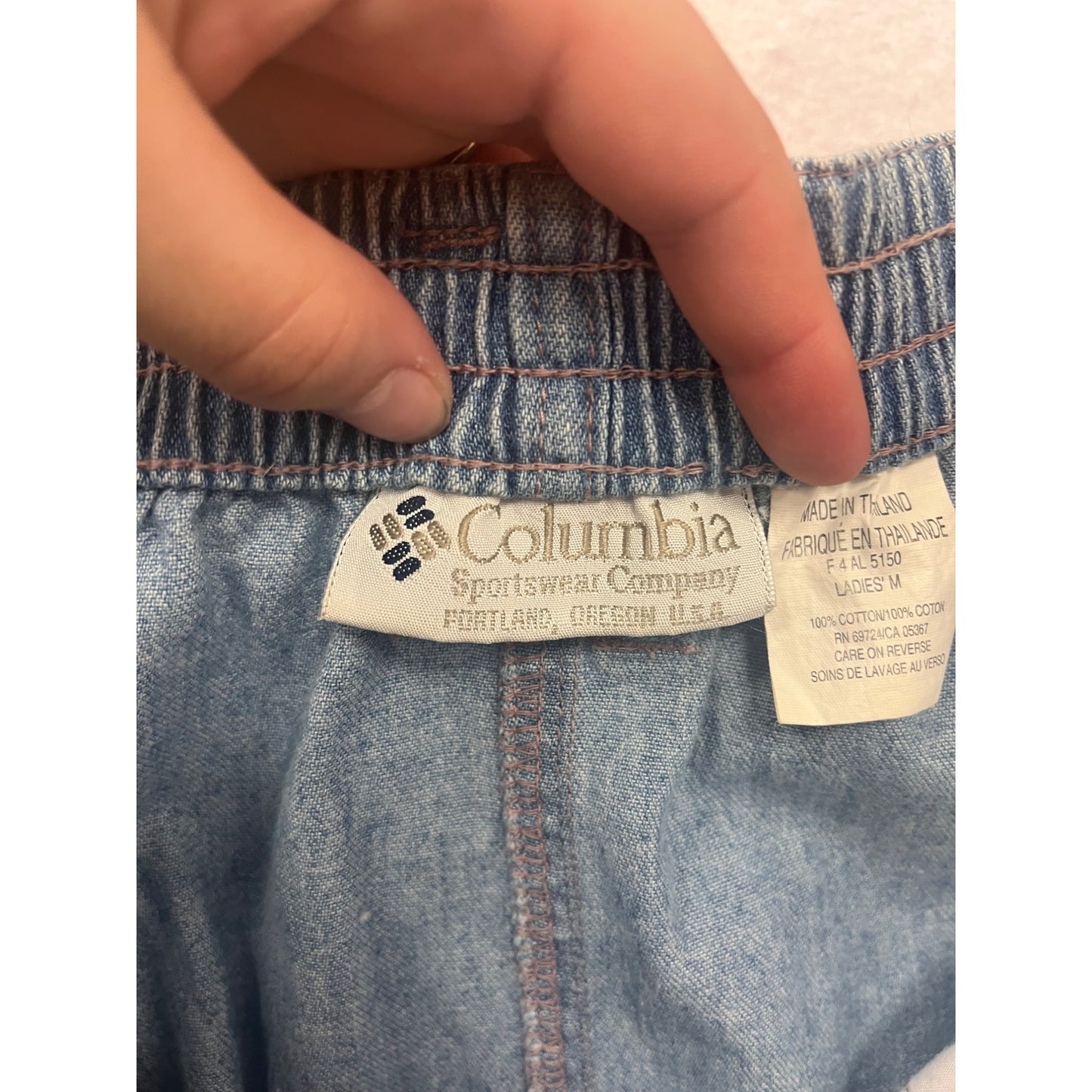 Columbia Womens Blue Denim A-Line Mid-Calf Skirt Size M #8341
