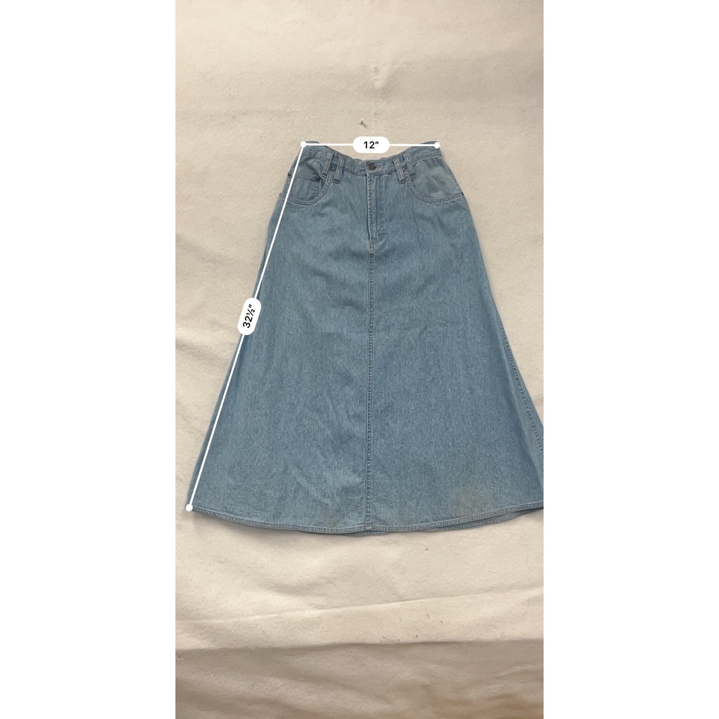 Columbia Womens Blue Denim A-Line Mid-Calf Skirt Size M #8341