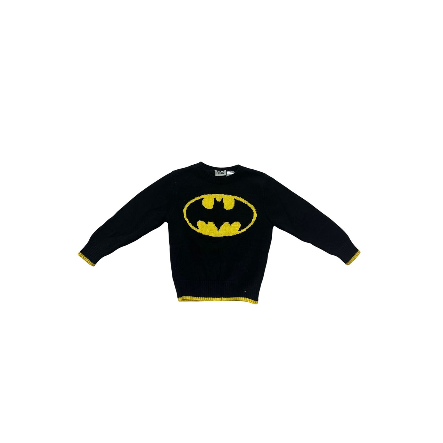 Boys 4T Black & Yellow Batman Logo Sweater With Ribbed Cuffs & Hem #6847