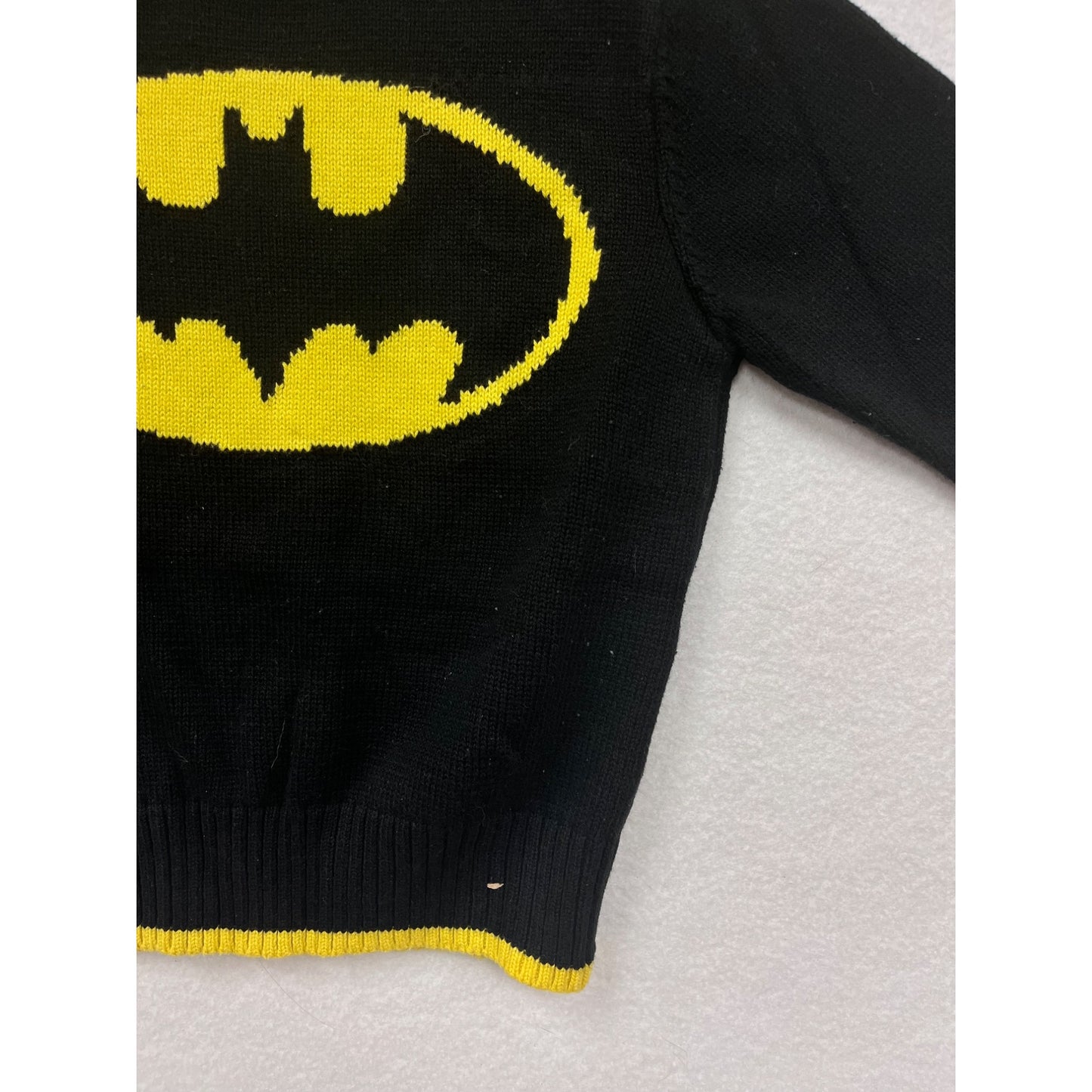 Boys 4T Black & Yellow Batman Logo Sweater With Ribbed Cuffs & Hem #6847