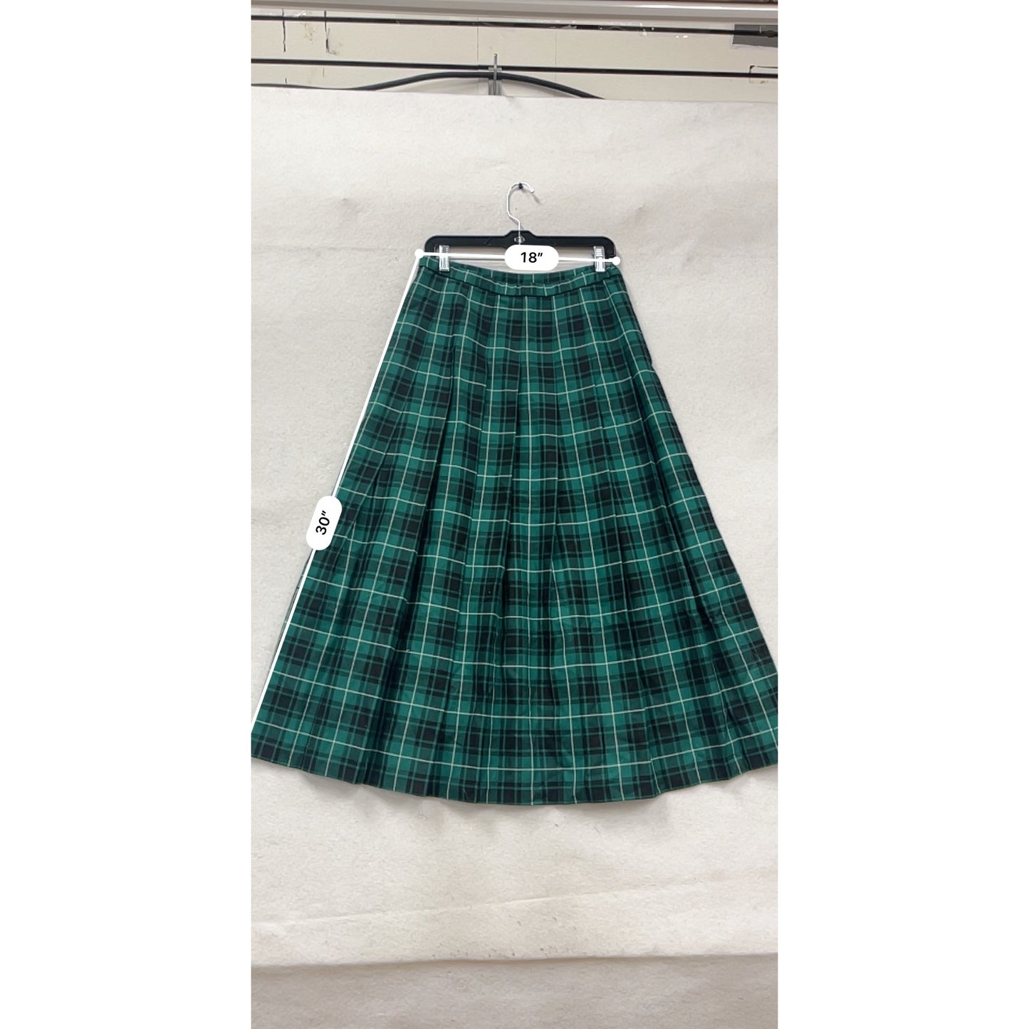 Pendleton Green Plaid Wool Skirt Size 12 #673A