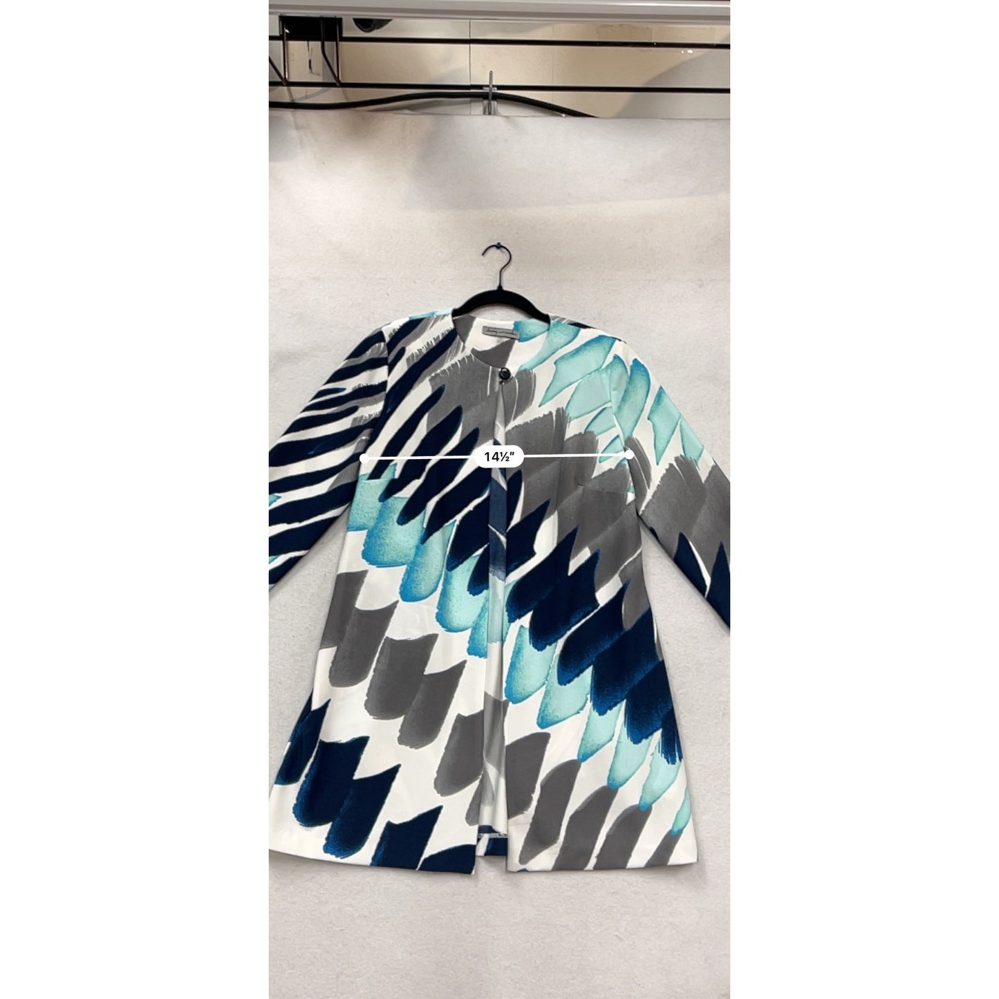 Danny & Nicole Printed Open Front Jacket Size 12 #965A