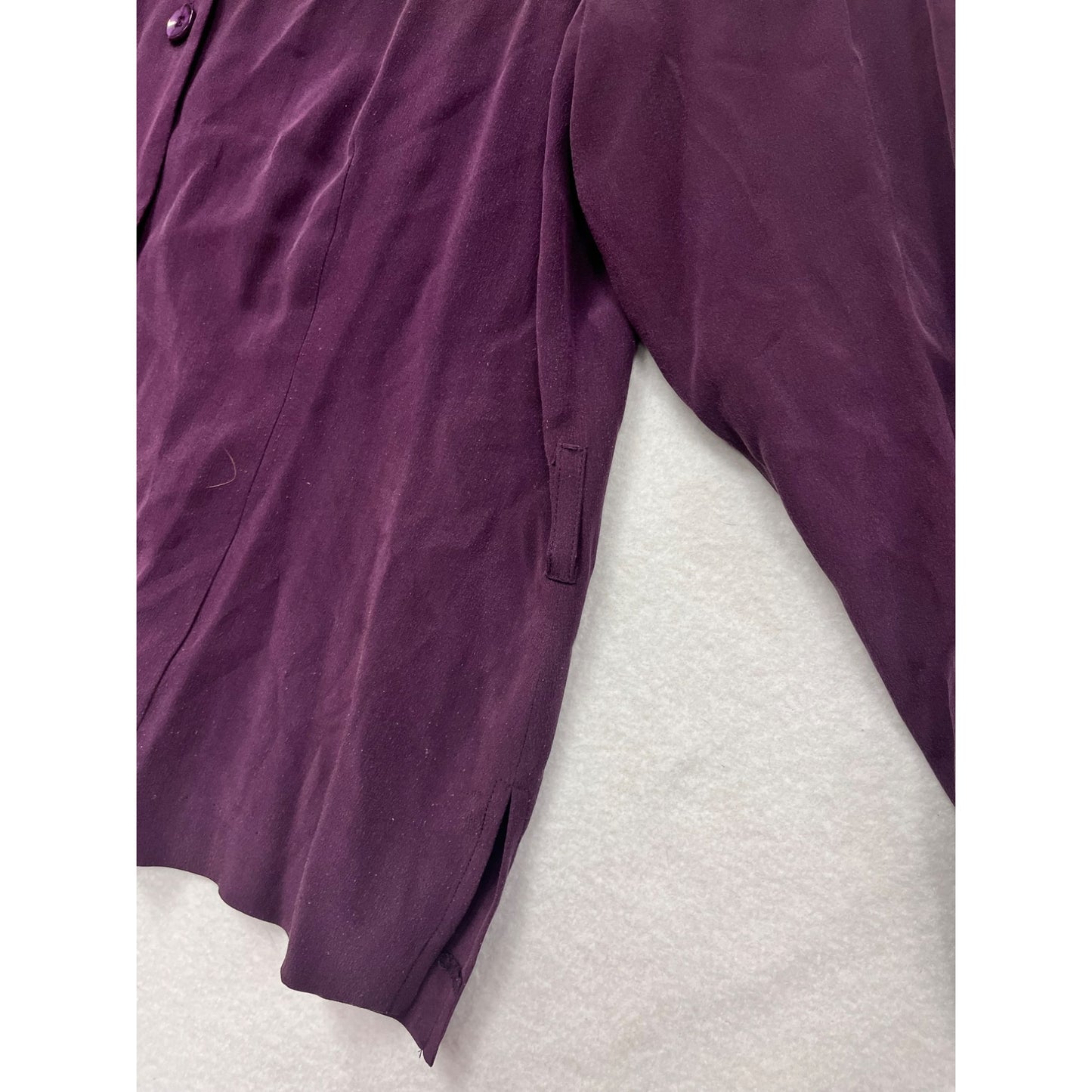 Women’s Jacqueline Ferrar Purple Silk Button-Up Blouse #6042