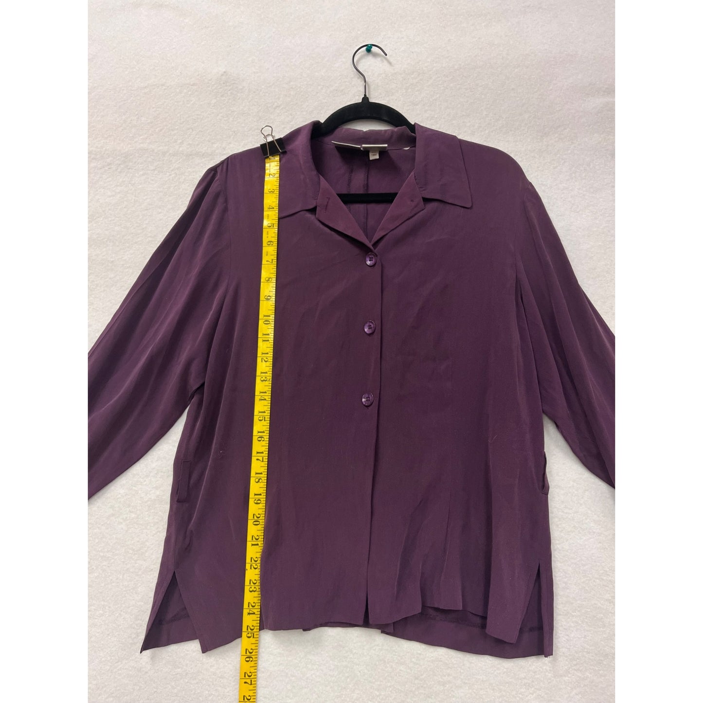 Women’s Jacqueline Ferrar Purple Silk Button-Up Blouse #6042