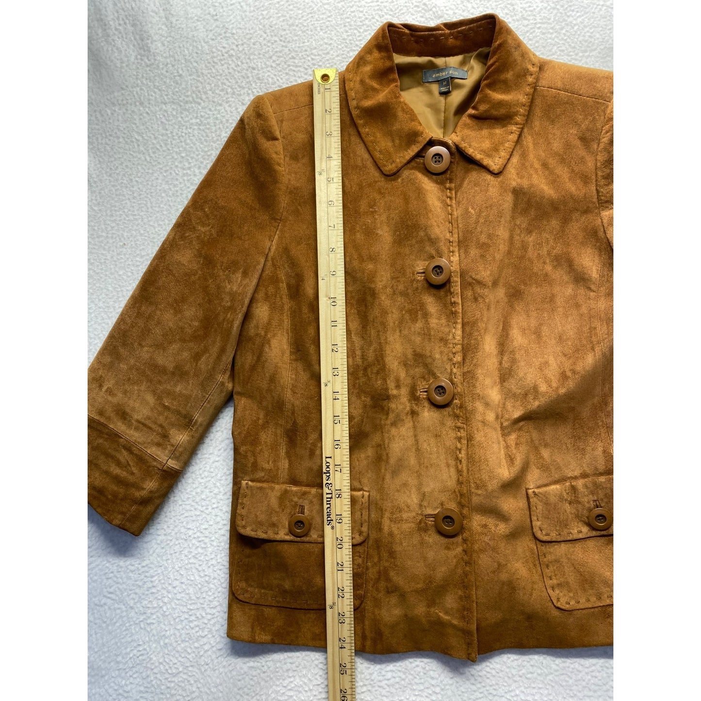 Amber Sun Womens M Brown Leather Jacket #7015