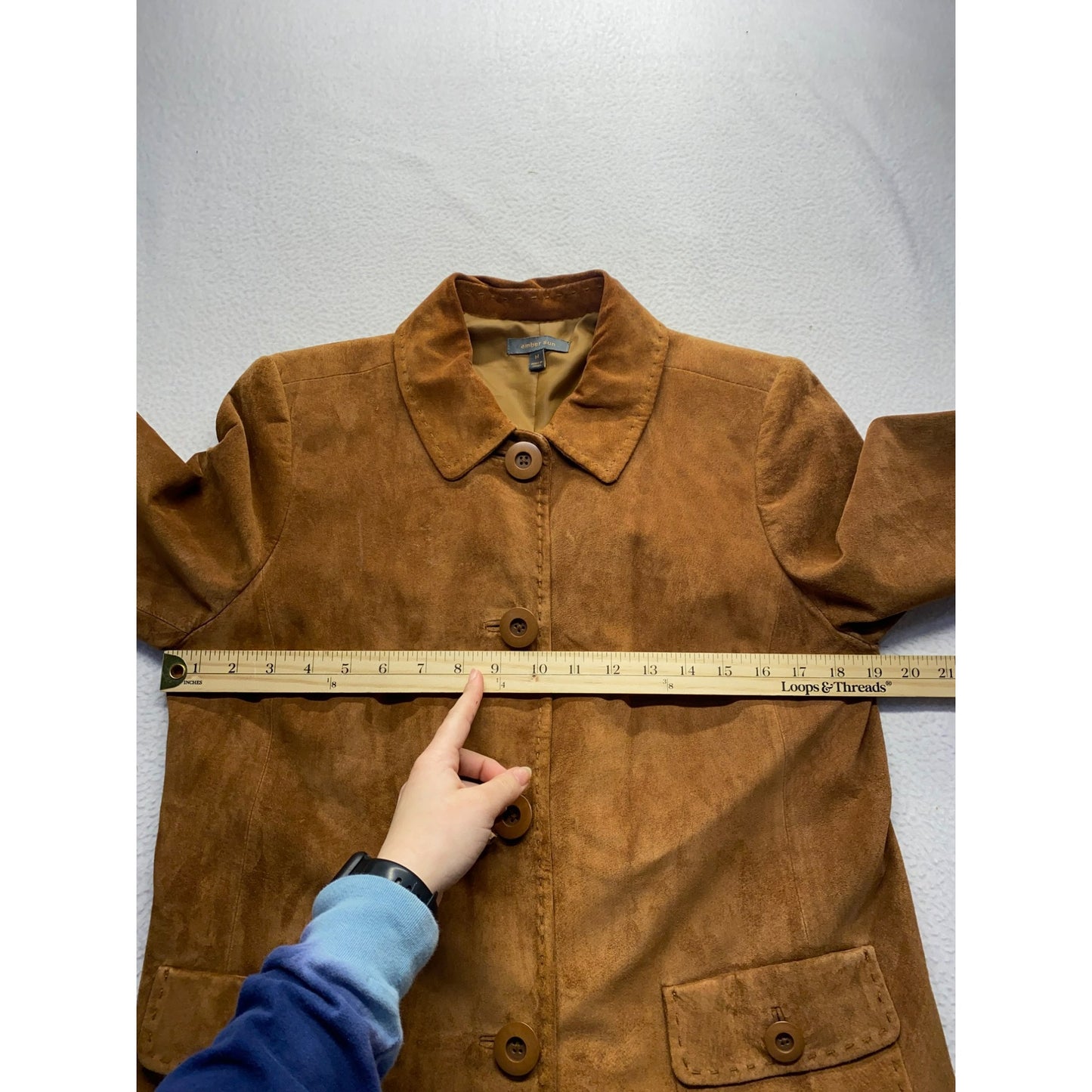 Amber Sun Womens M Brown Leather Jacket #7015