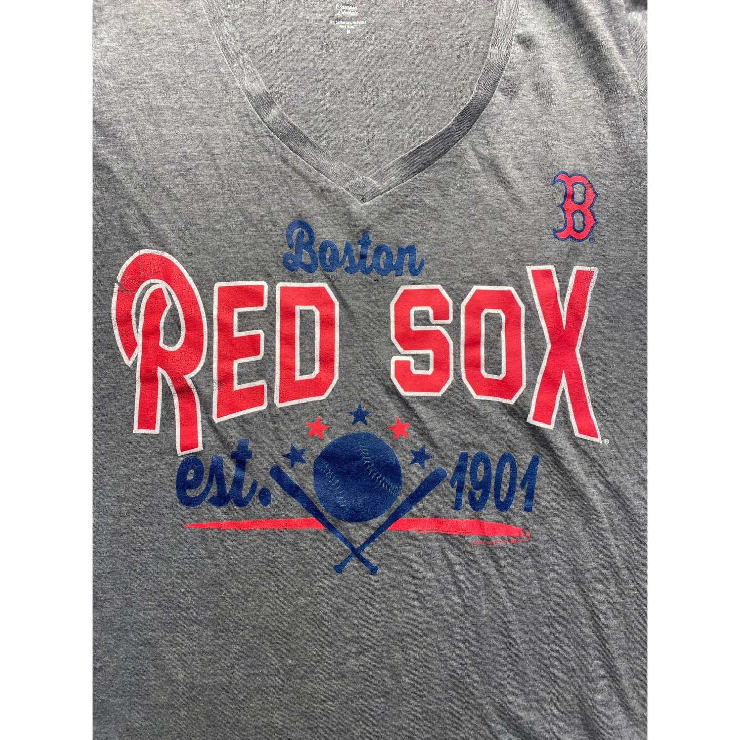 Boston Red Sox Womens V-Neck T-Shirt #7395