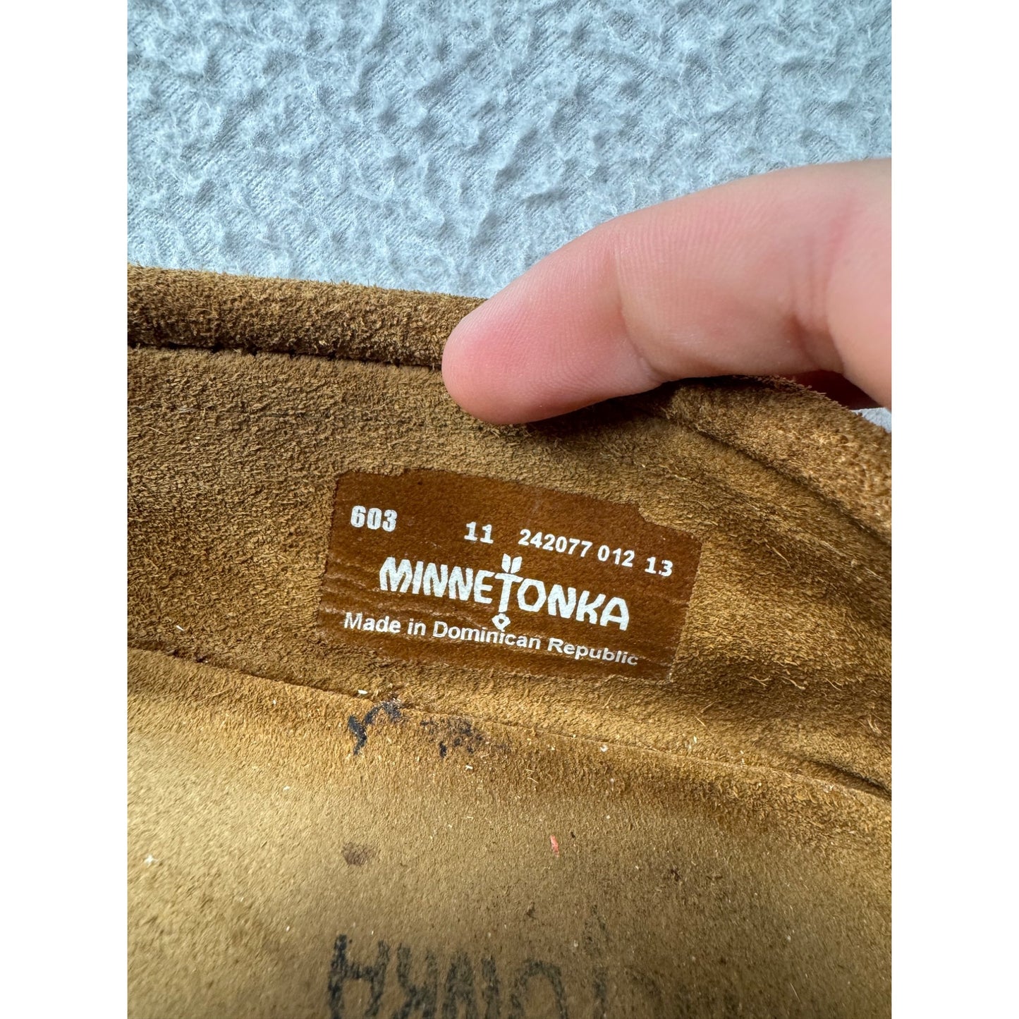 Minnetonka Brown Suede Moccasins With Beaded Thunderbird Design #9633