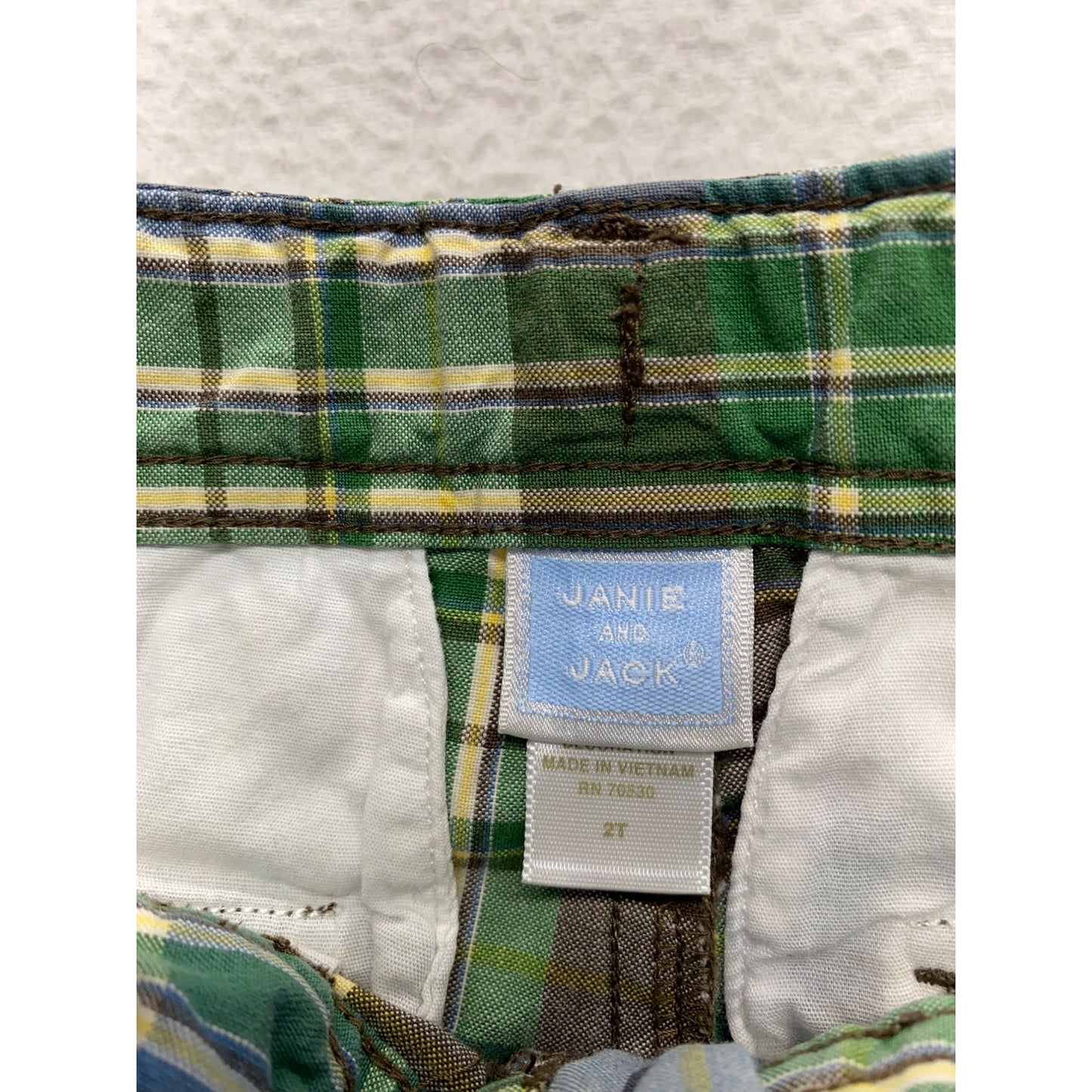Janie & Jack Toddler Plaid Cargo Shorts 2T #7347