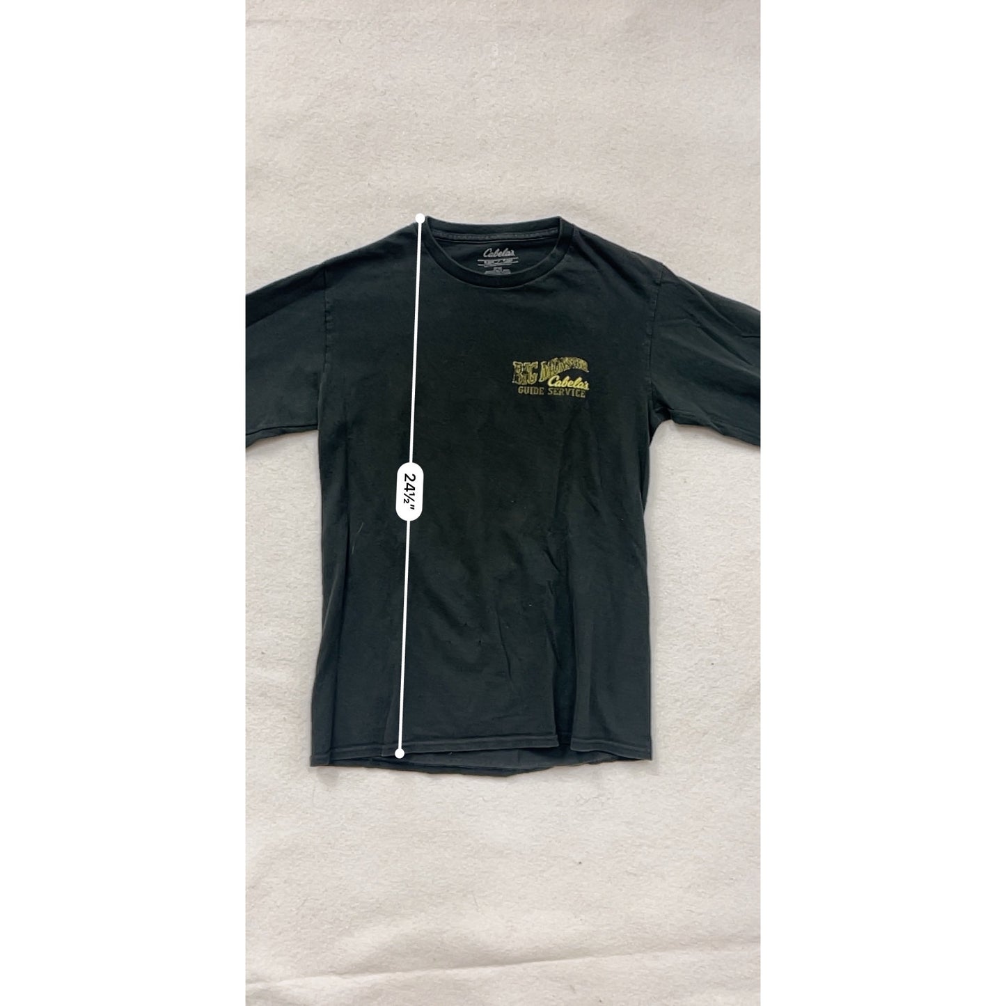 Cabelas Big Monster Guide Service Mens Small Black Long Sleeve T-Shirt #8197