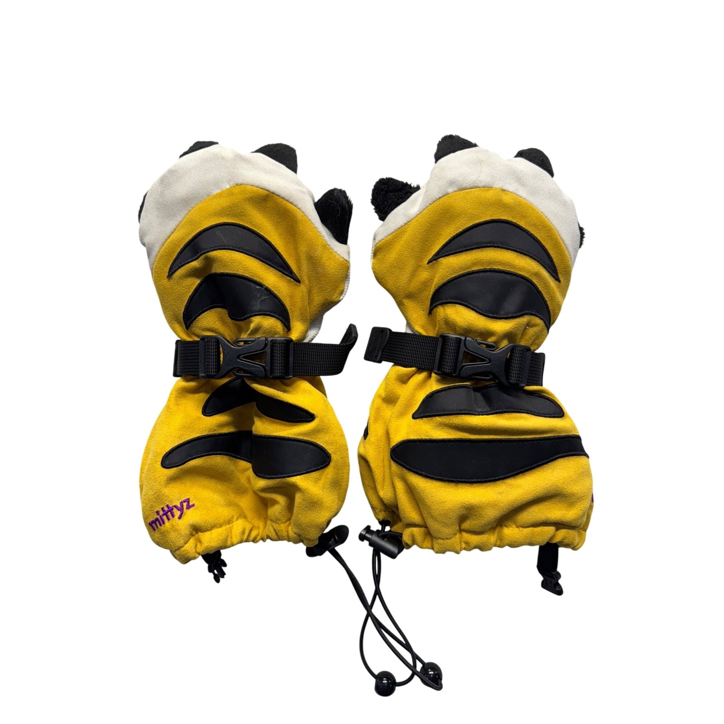 Kids Veyo Mittyz Tiger Paw Mittens M - Yellow/White #9502