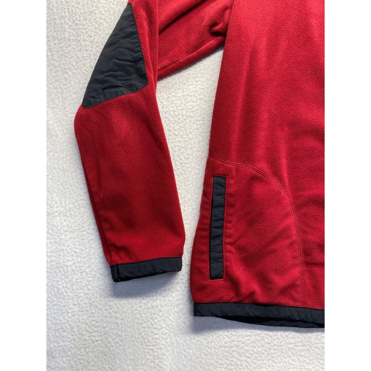Gander Mtn Boys XL Red Fleece Jacket With Black Nylon Accents & Full Zip #7138