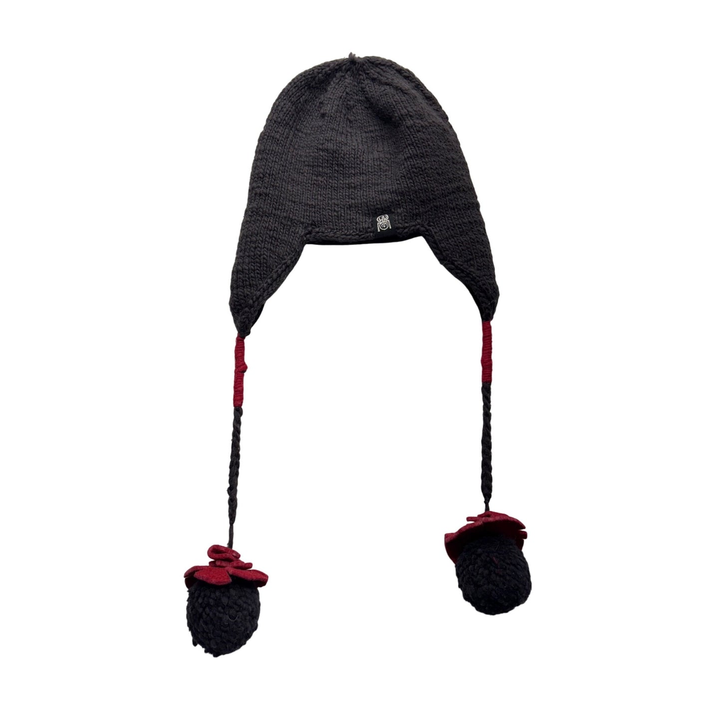 Handmade Samomaya Wool Earflap Hat With Braided Tassels #7548