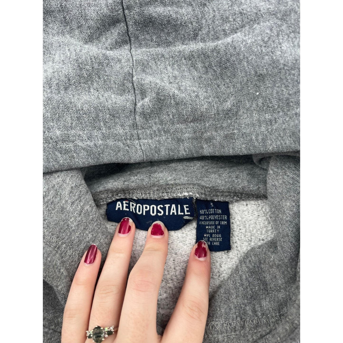 Aeropostale Unisex Gray Hoodie Sweatshirt With Red logo #6213