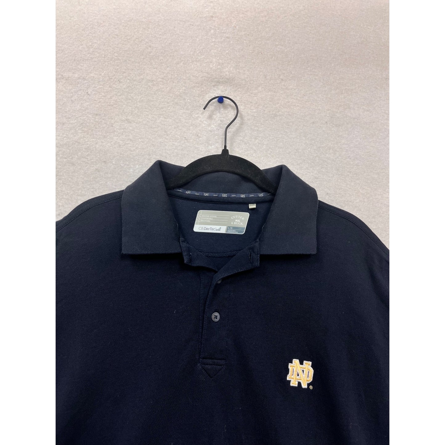 Cutter & Buck Notre Dame Navy Polo Shirt L #877A