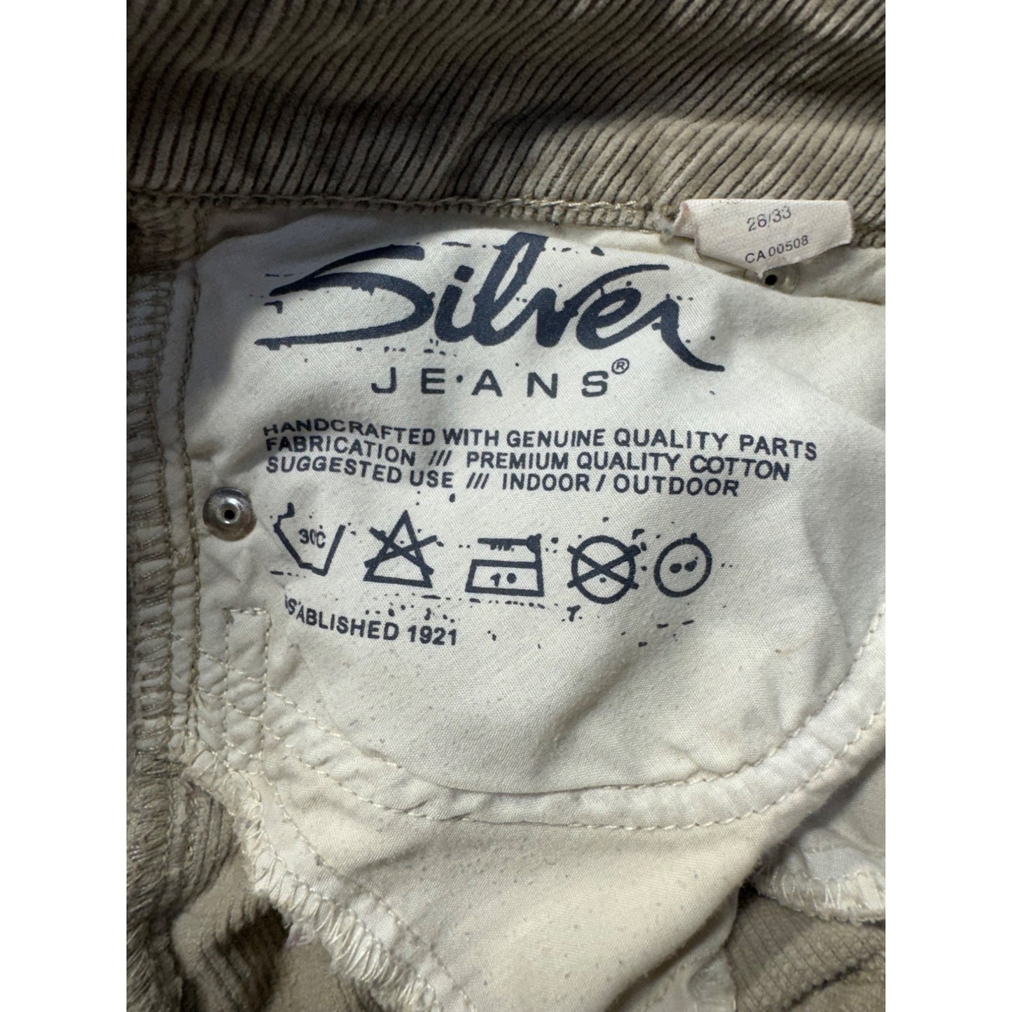 Silver Jeans Co. Corduroy Flare Pants Beige #306B