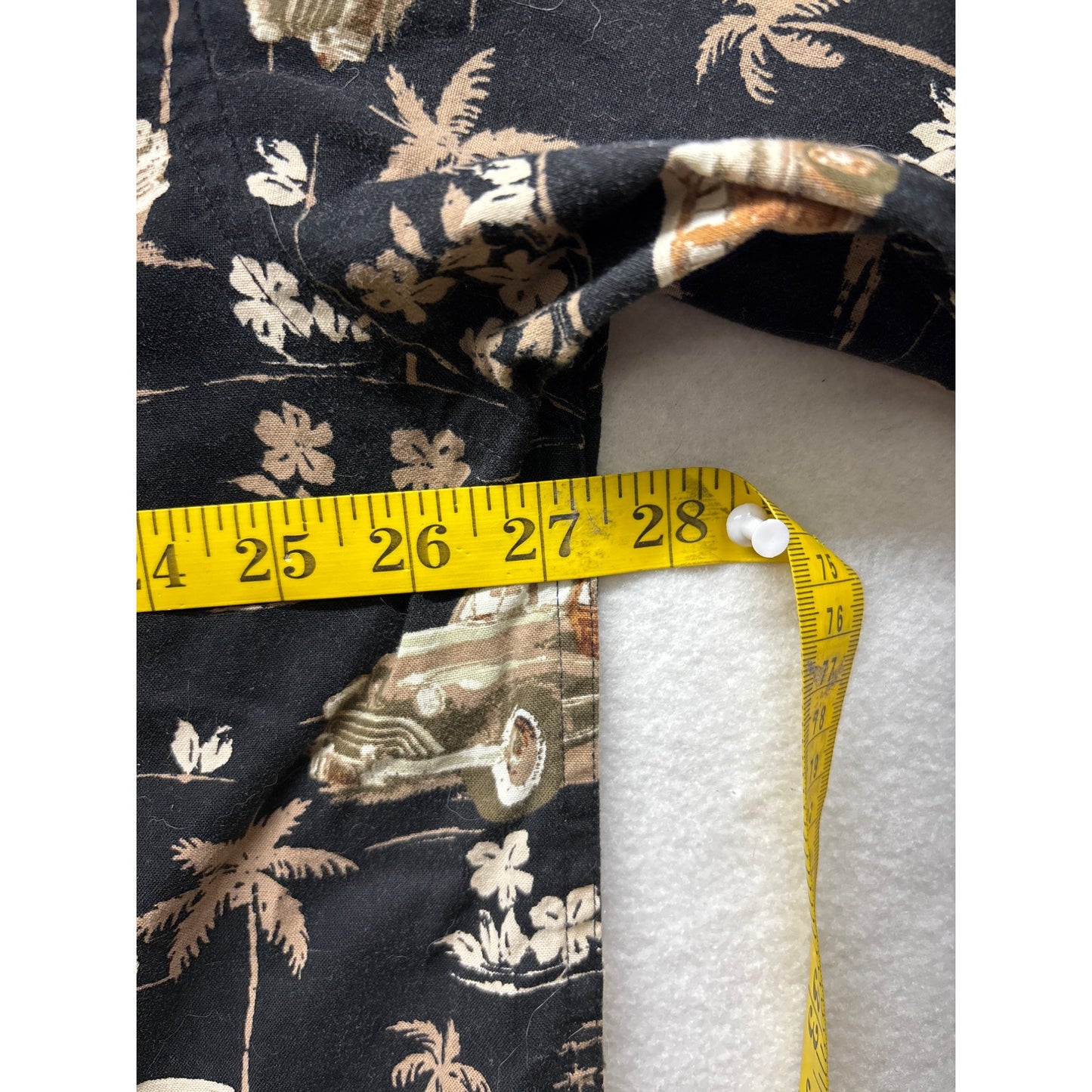 Puritan Mens 2XL Black Hawaiian Short-Sleeve Shirt 100% Cotton #6384