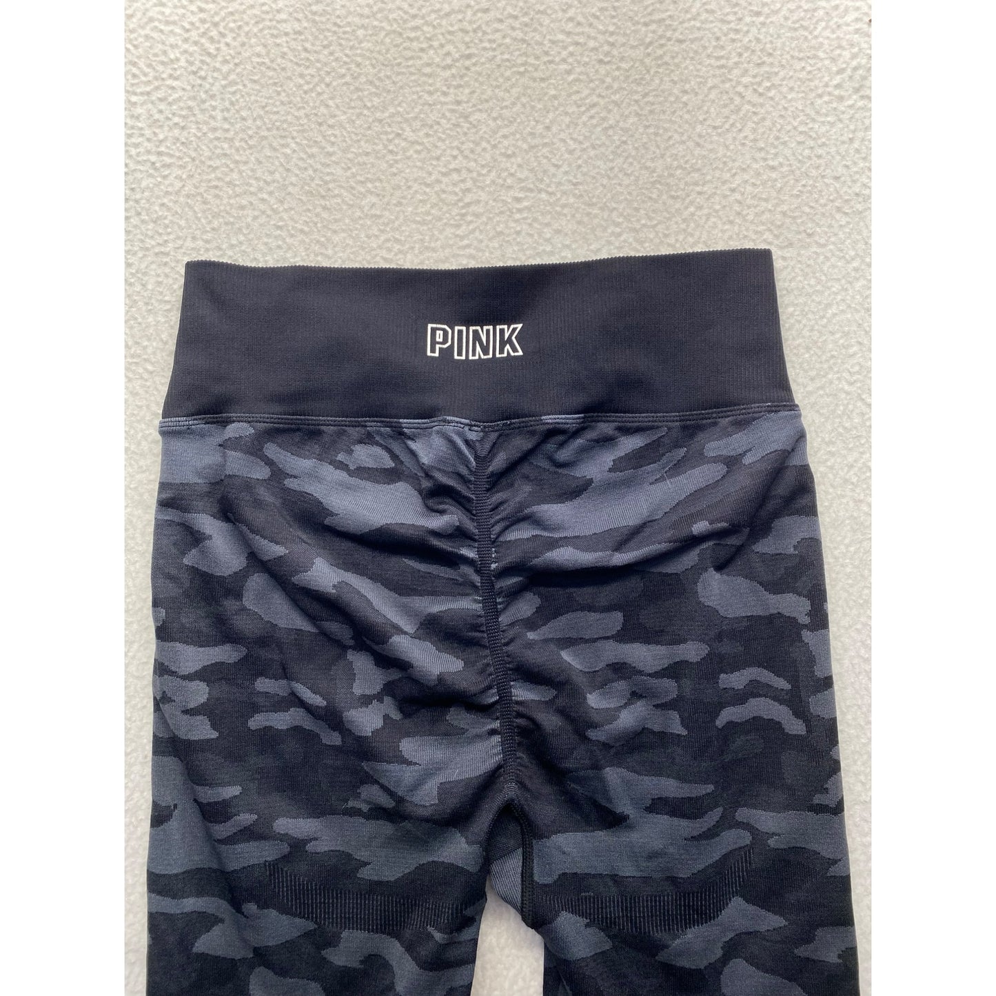 Pink Active Black & Grey Camo Leggings With Butt Scrunch #7004