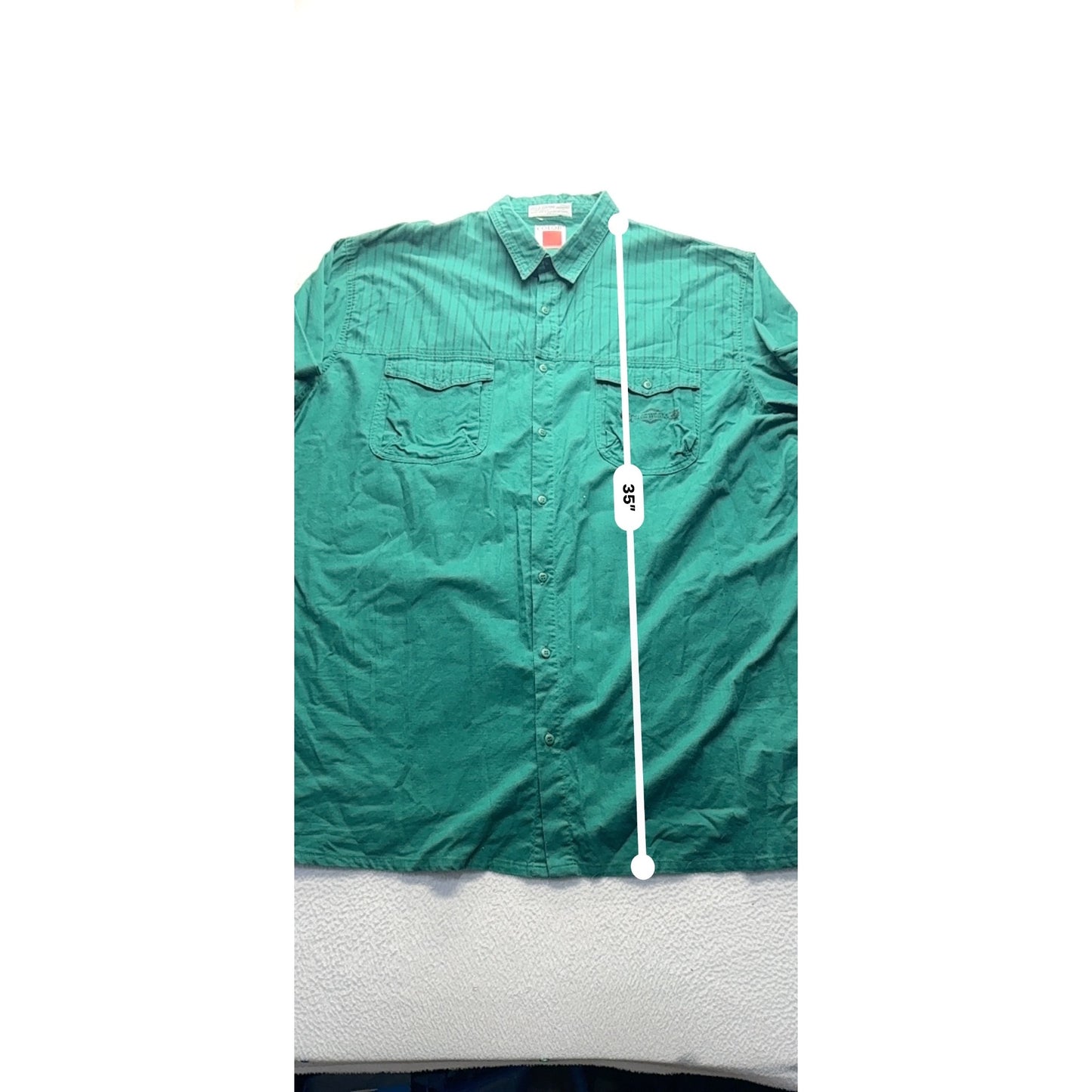 VTGColor Works 2XLT Green Cotton Button-Up Shirt #9066