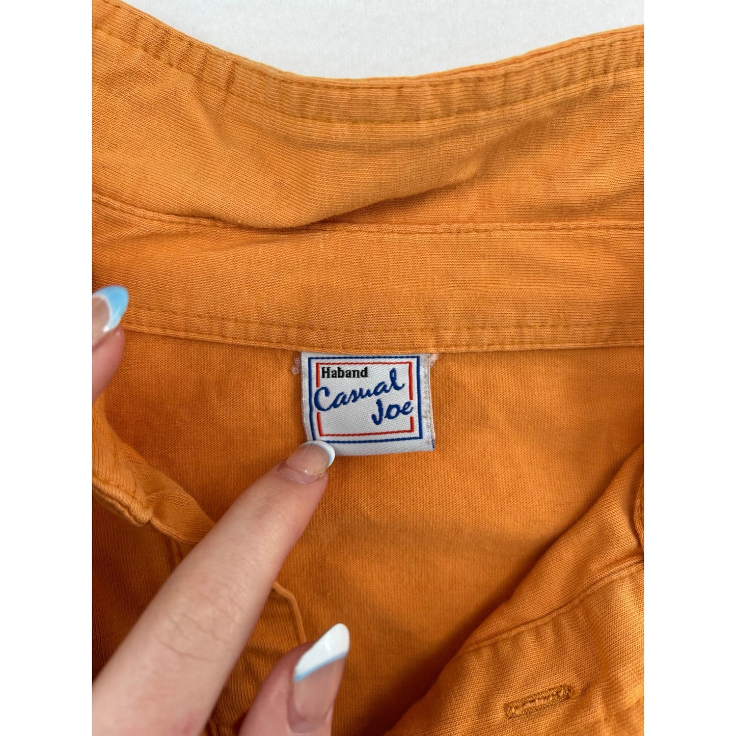 Haband Casual Joe Orange Short Sleeve Polo Shirt With Textured Panels & Button Pockets #6481