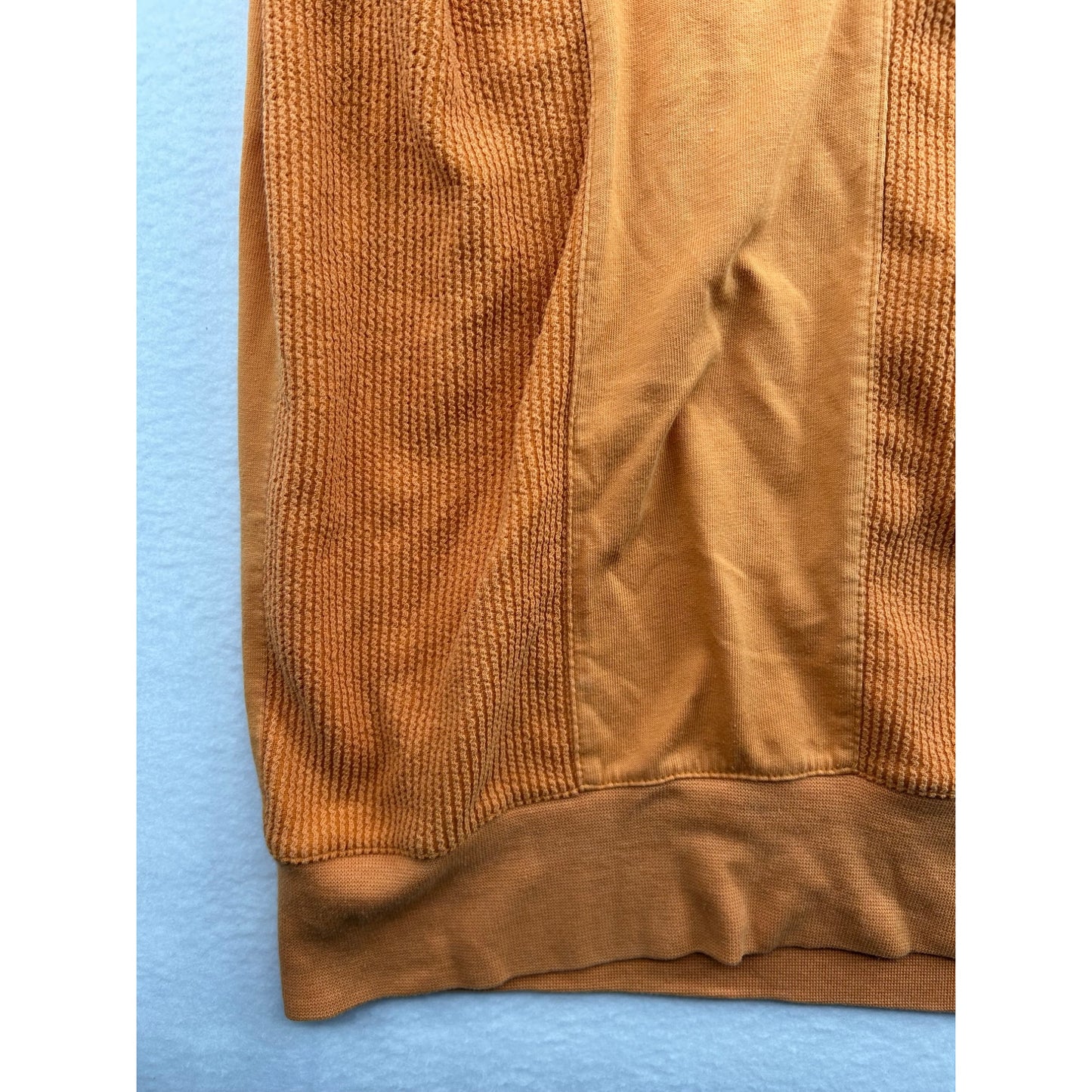Haband Casual Joe Orange Short Sleeve Polo Shirt With Textured Panels & Button Pockets #6481