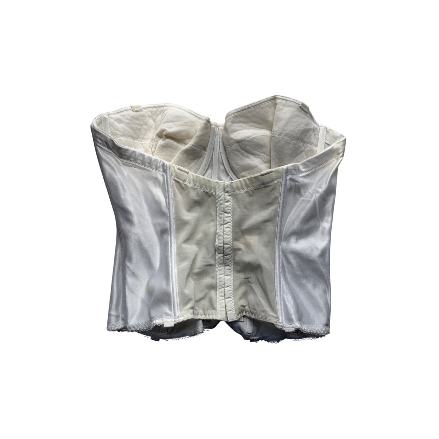 Dominique Womens Satin Strapless Corset Bustier Size 40D White #7994