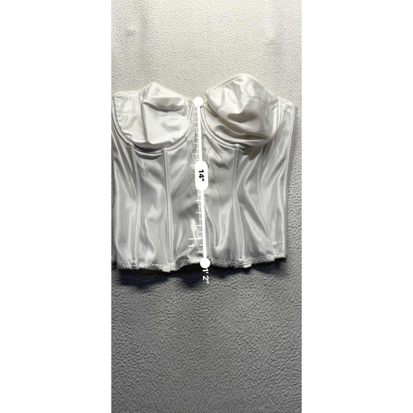 Dominique Womens Satin Strapless Corset Bustier Size 40D White #7994