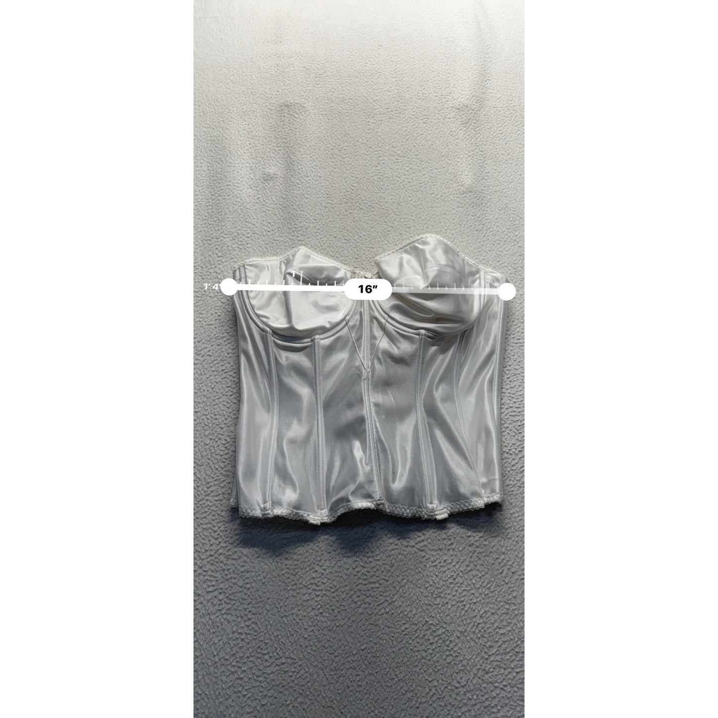 Dominique Womens Satin Strapless Corset Bustier Size 40D White #7994