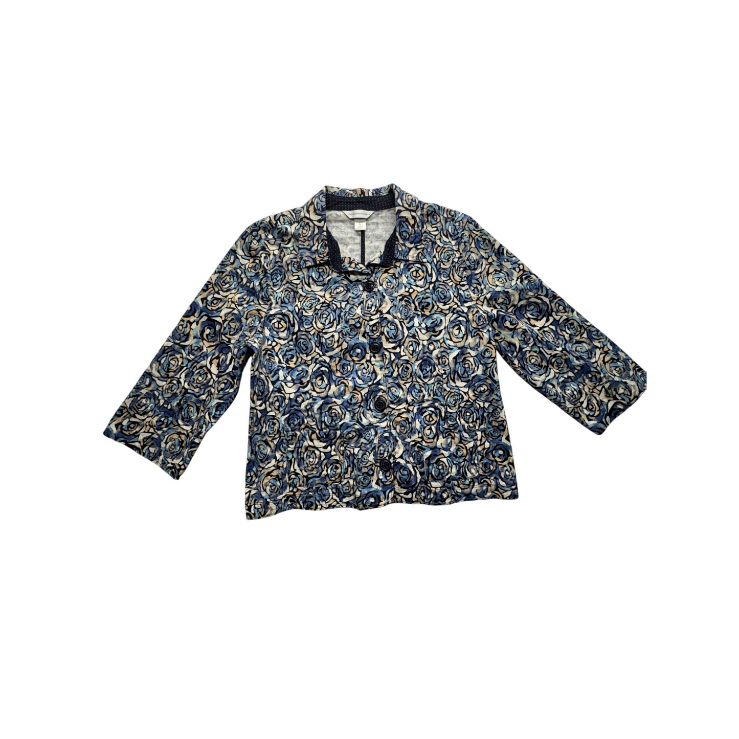 Christopher & Banks Womens Button-Up Floral Blazer #7690