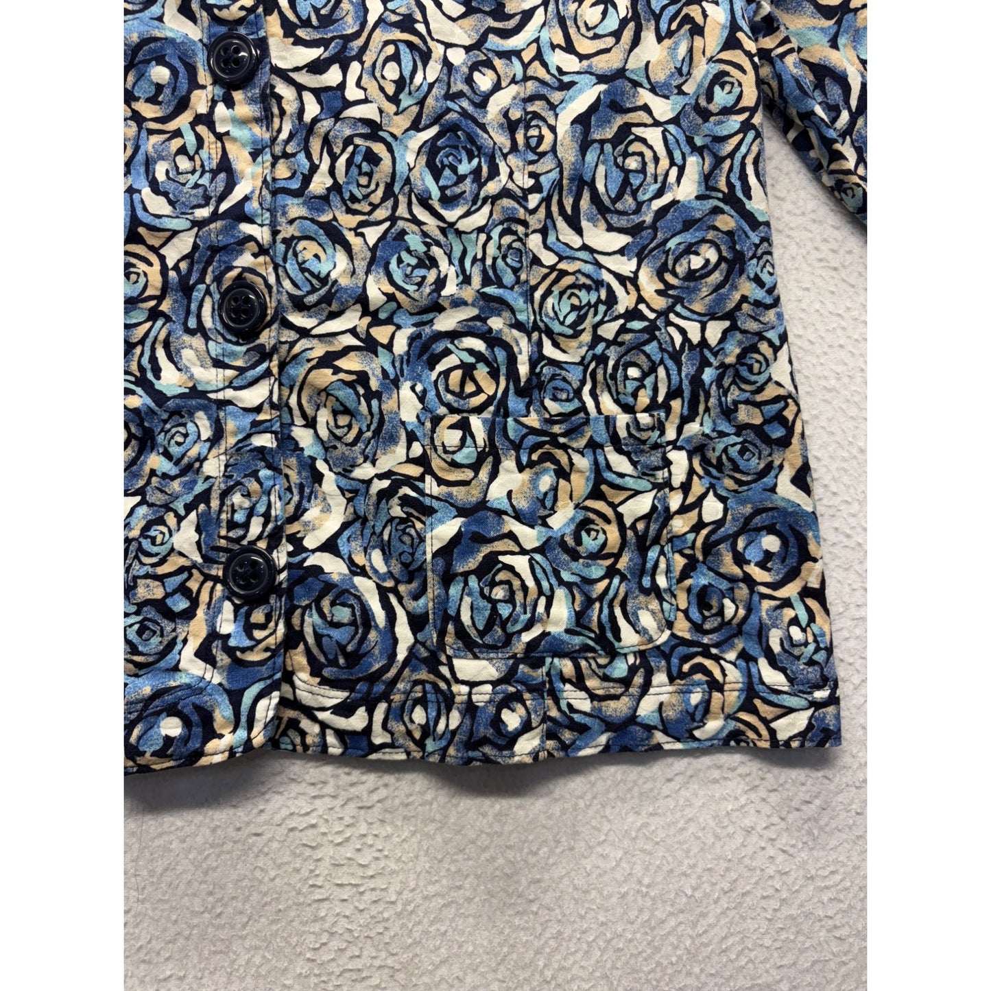 Christopher & Banks Womens Button-Up Floral Blazer #7690