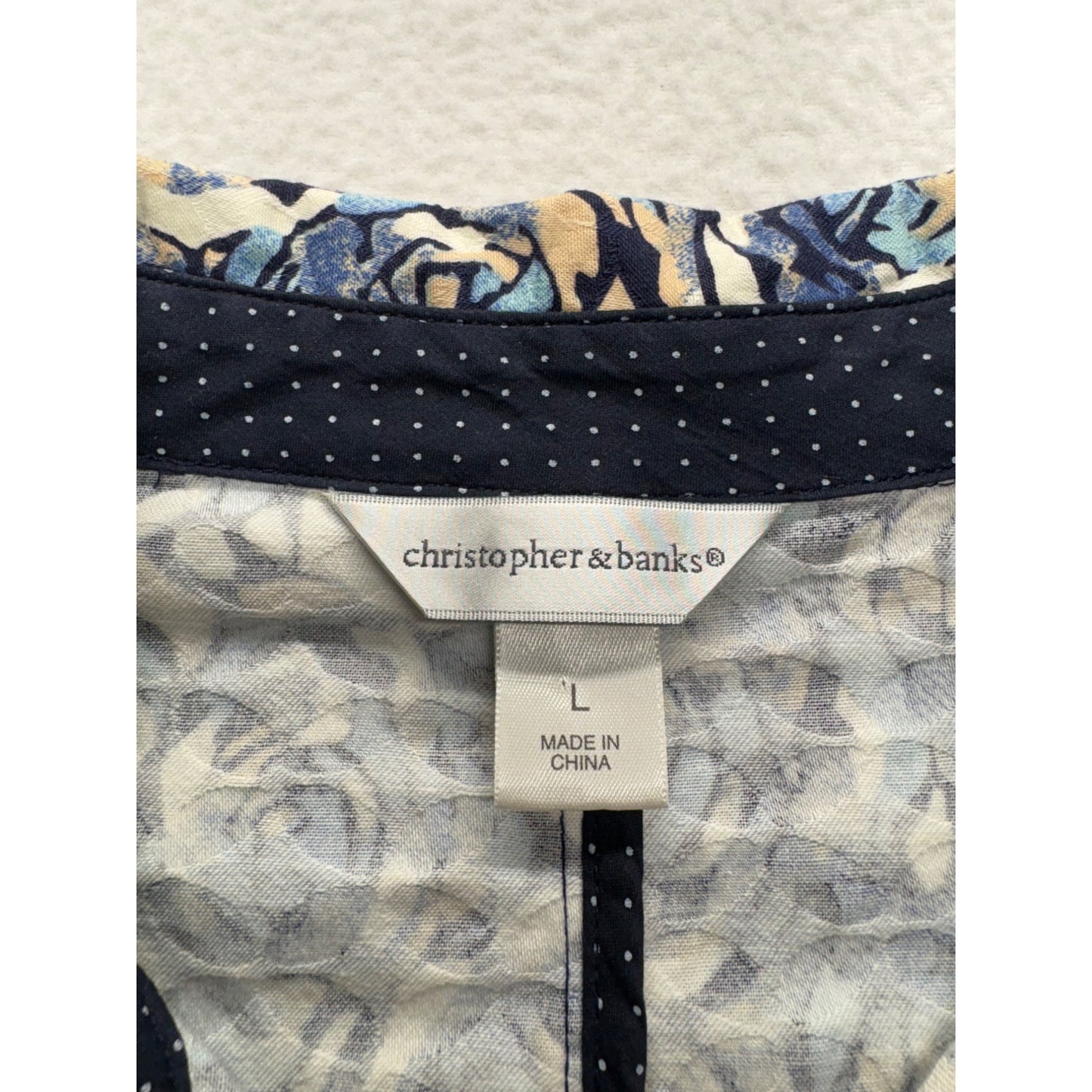 Christopher & Banks Womens Button-Up Floral Blazer #7690