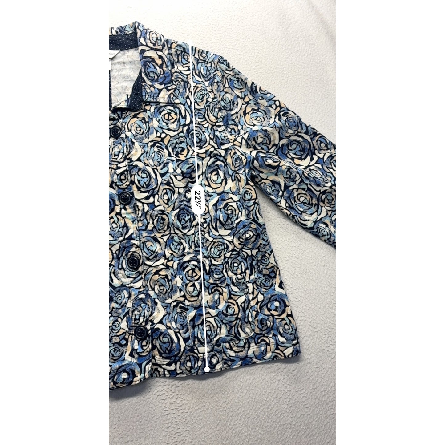 Christopher & Banks Womens Button-Up Floral Blazer #7690