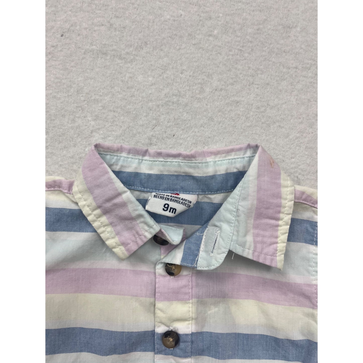 Striped Baby Boy Button-Up Bodysuit 9M By Landn Sea #6664